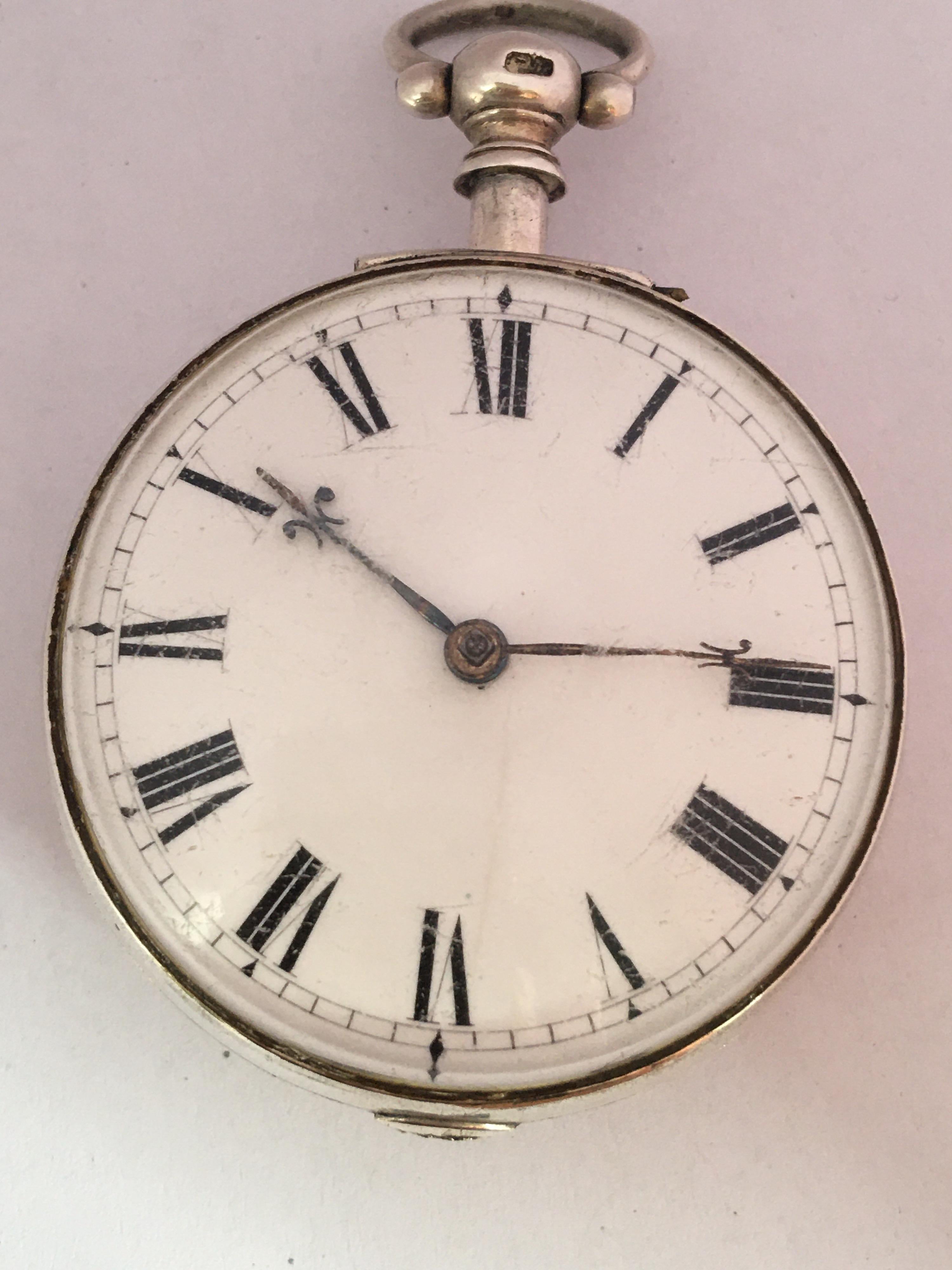Rare and Early English Silver Pair of Cased Verge Fusee Pocket Watch For Sale 1