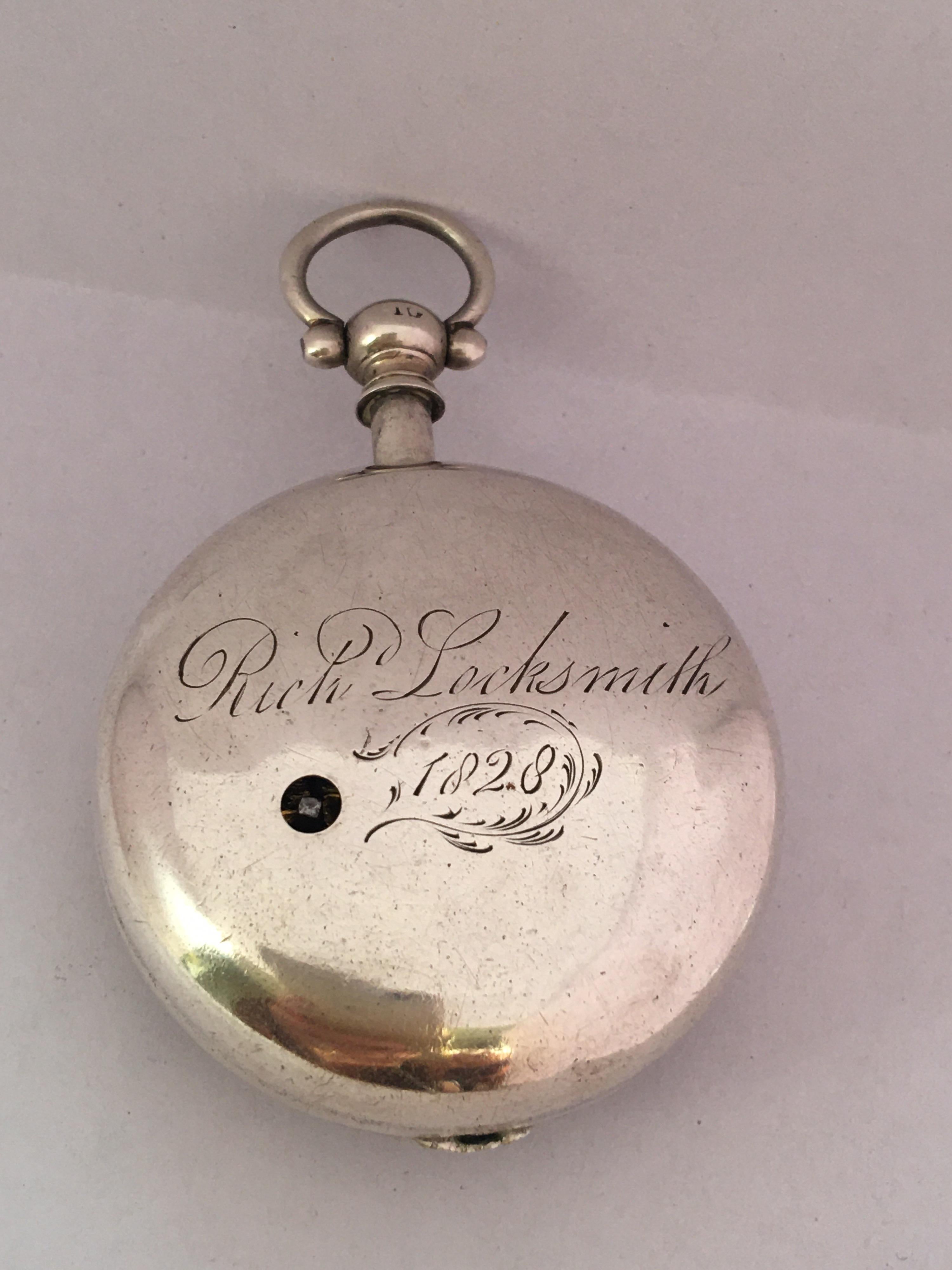 Women's or Men's Rare and Early English Silver Pair of Cased Verge Fusee Pocket Watch For Sale