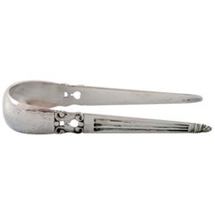 Rare and Early Georg Jensen Acorn Sugar Tong in Sterling Silver