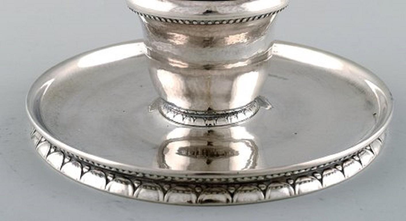 Danish Rare and Early Georg Jensen Ink Well in Sterling Silver with Glass Insert