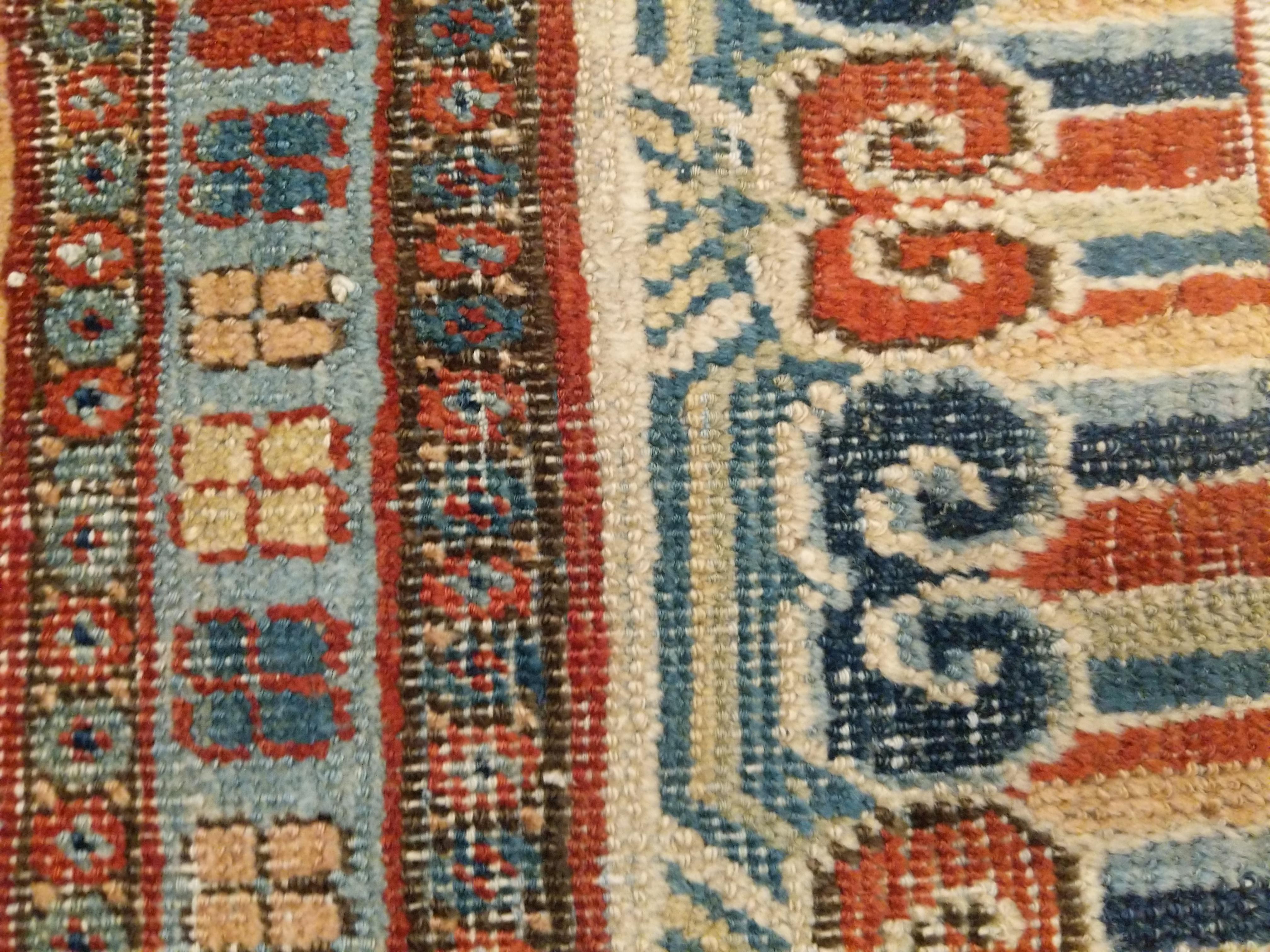 19th Century Rare and Early Khotan Rug with Two Niches For Sale