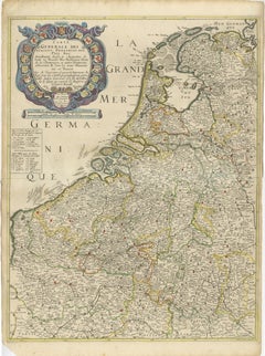 Rare and Early Map of the Seventeen Provinces, Published in circa 1640