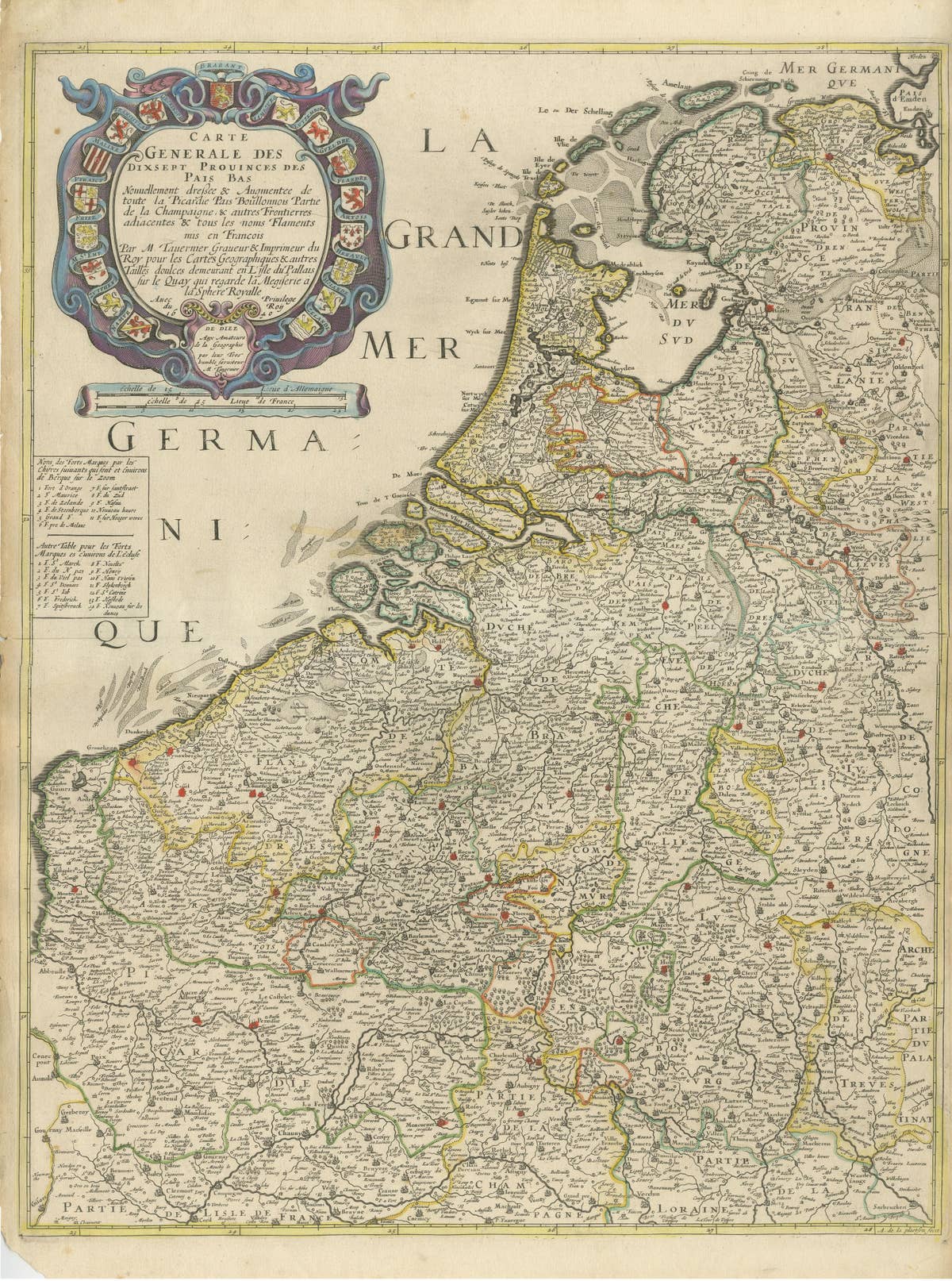 Rare and Early Map of the Seventeen Provinces, Published in circa 1640