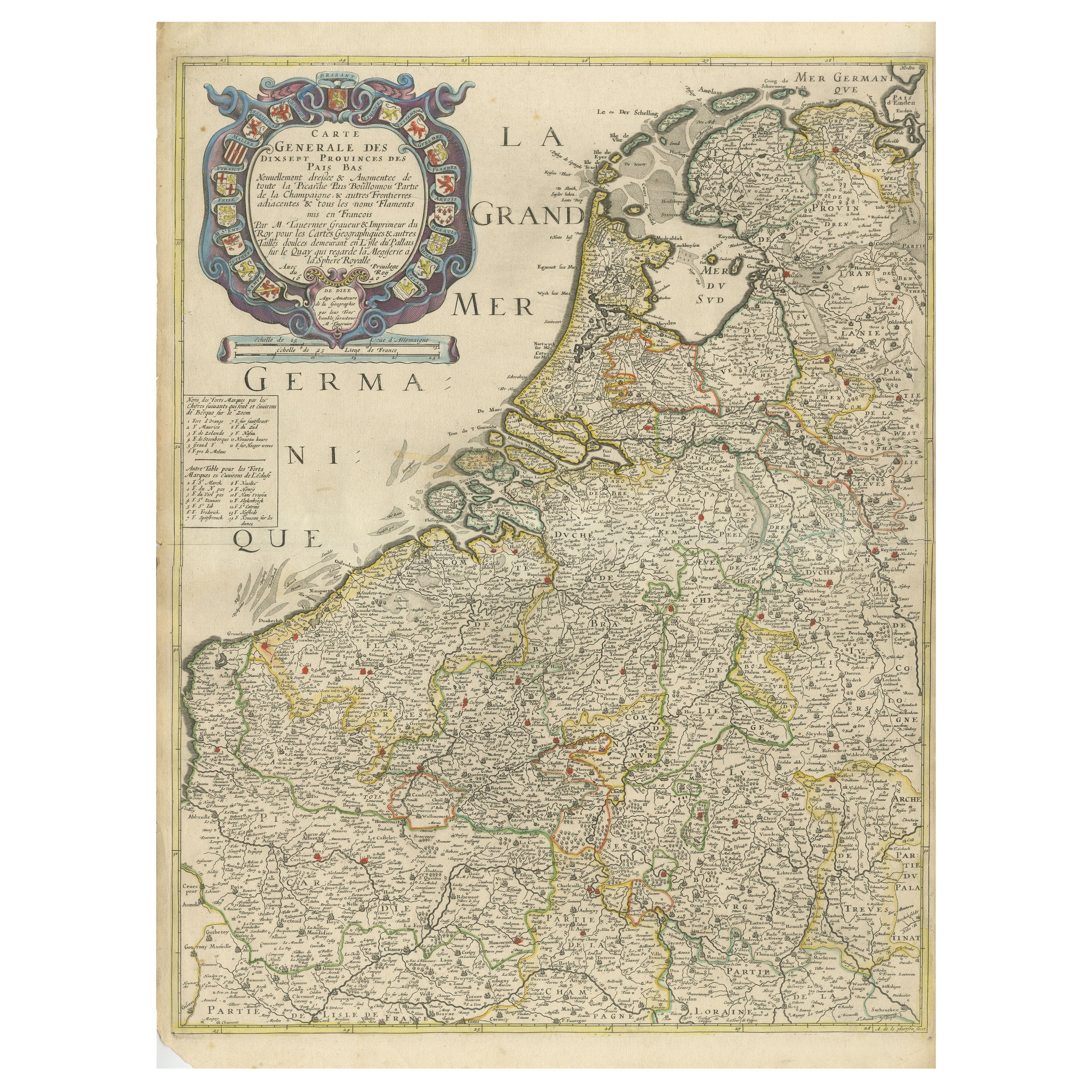 Rare and Early Map of the Seventeen Provinces, Published in circa 1640