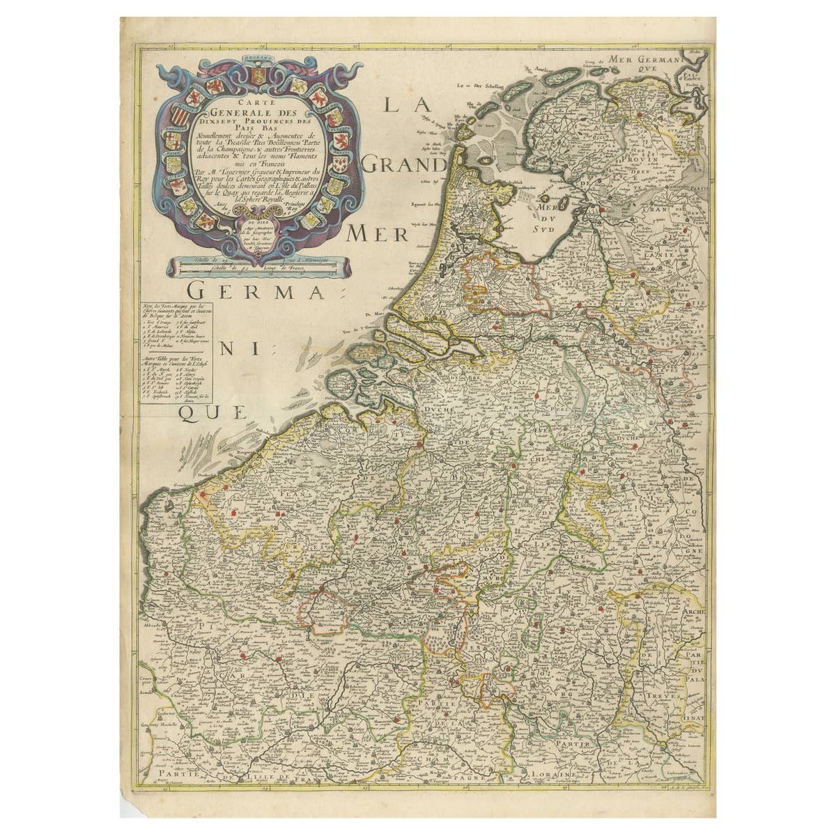 Rare and Early Map of the Seventeen Provinces, Published in circa 1640