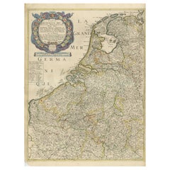 Rare et ancienne carte des dix-sept provinces, publiée vers 1640