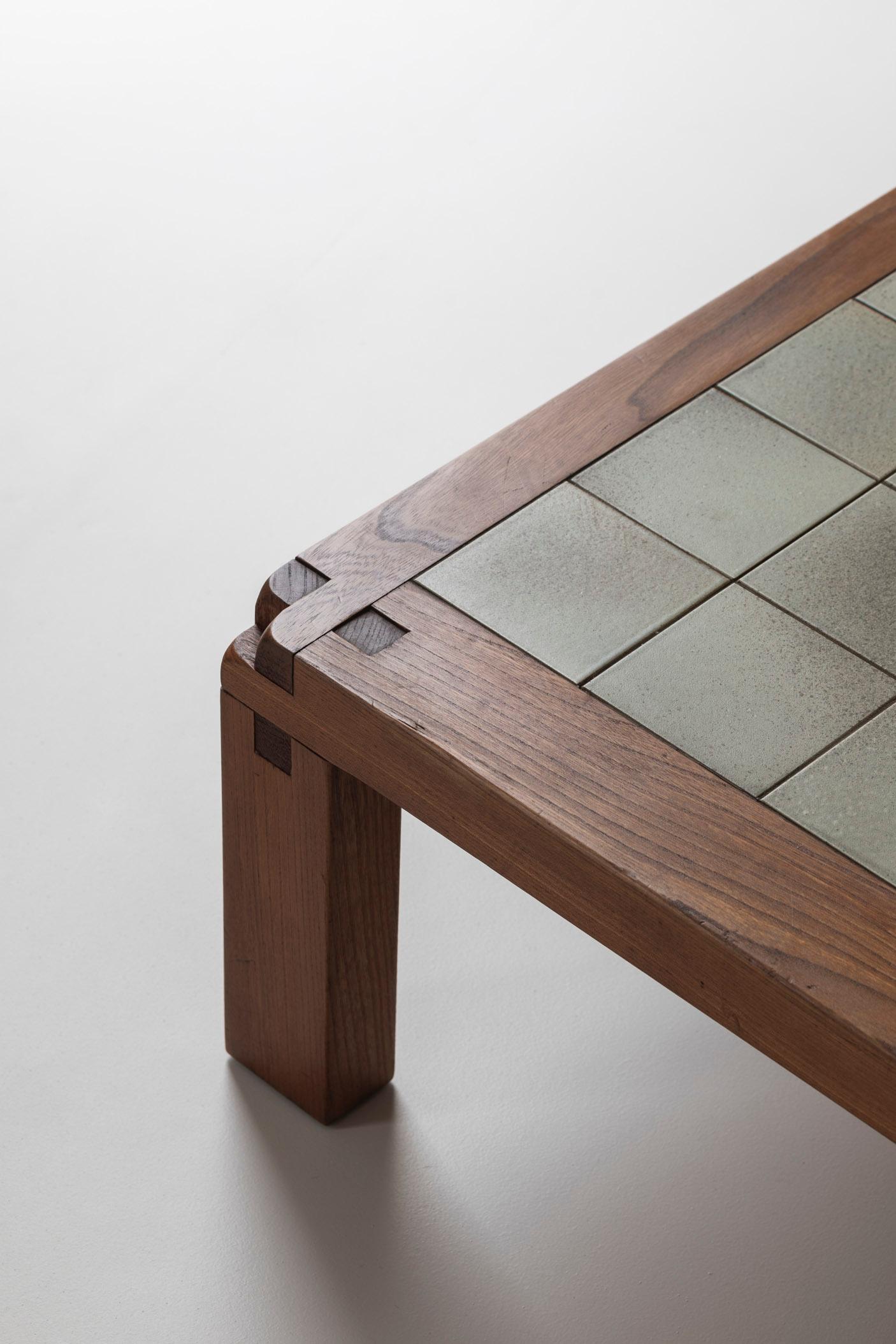 Rare and early model T18 ceramic coffee table by Pierre Chapo, France 1965 3