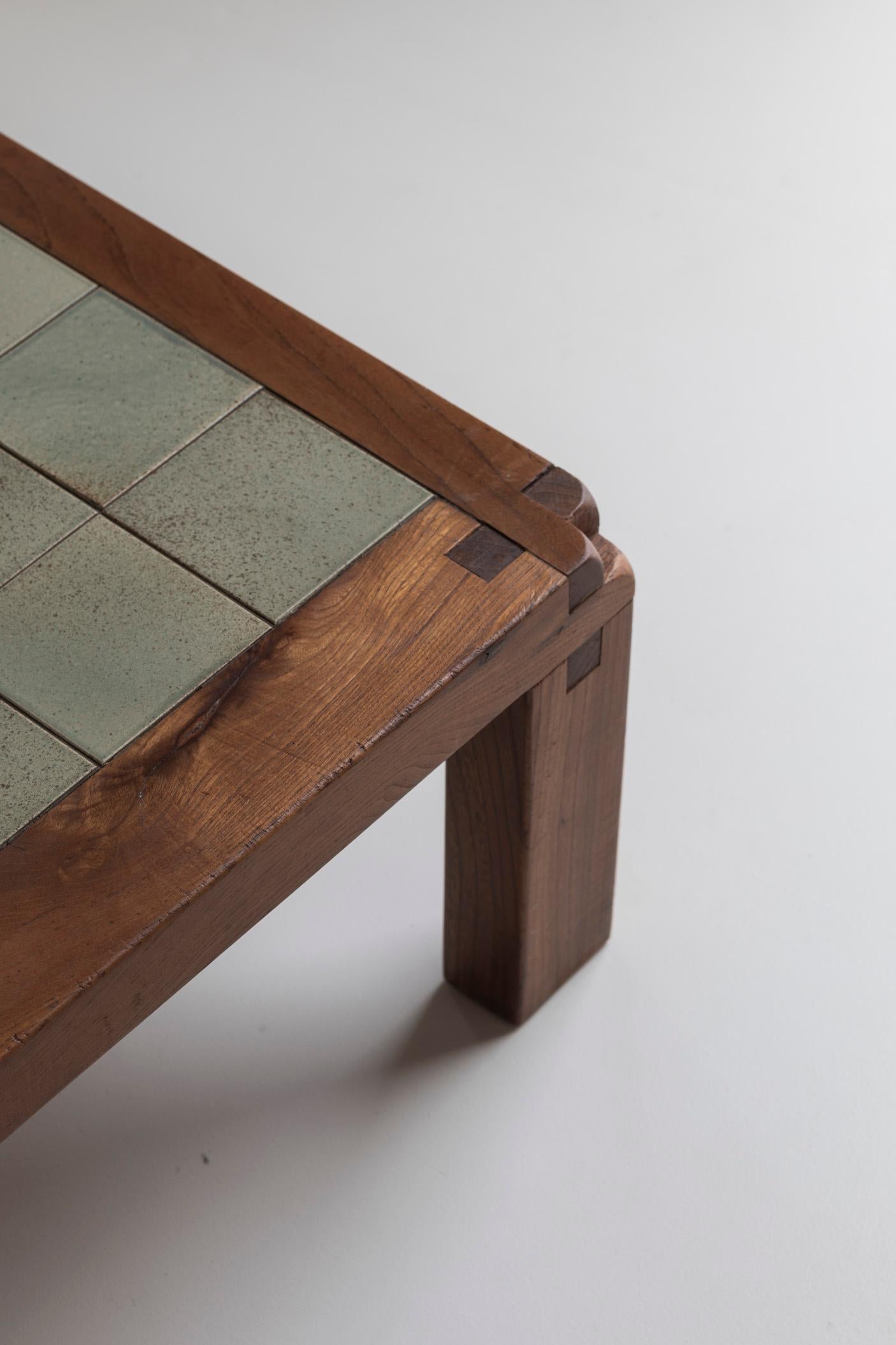 Rare and early model T18 ceramic coffee table by Pierre Chapo, France 1965 4