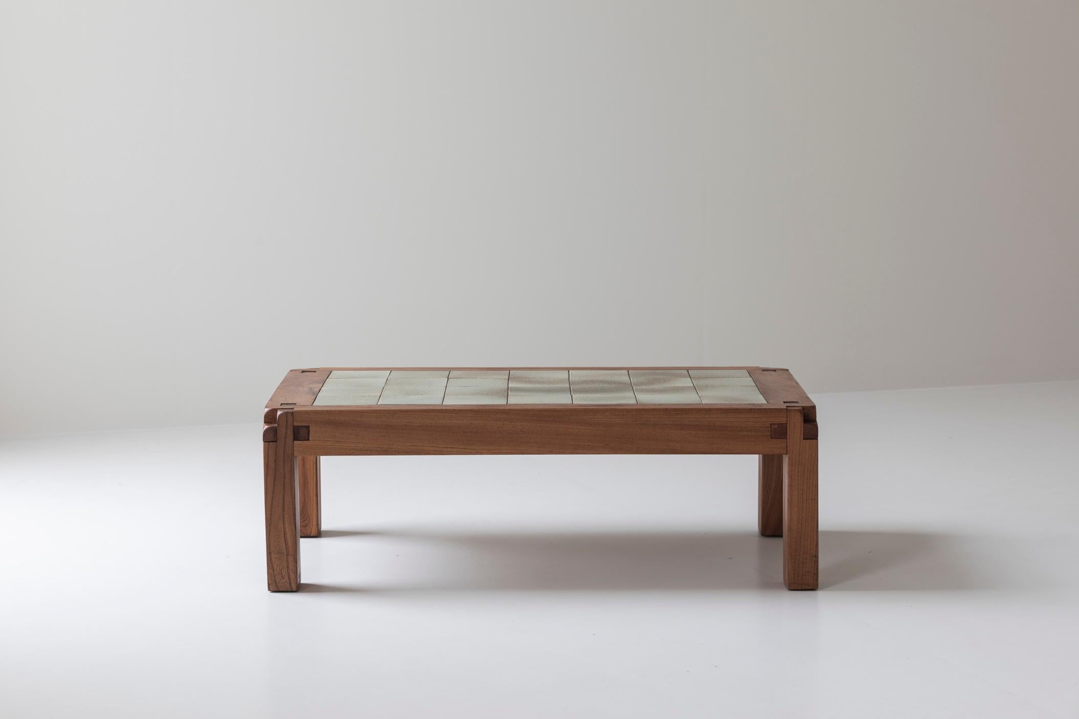 Rare and early model T18 ceramic coffee table by Pierre Chapo, France 1965 5