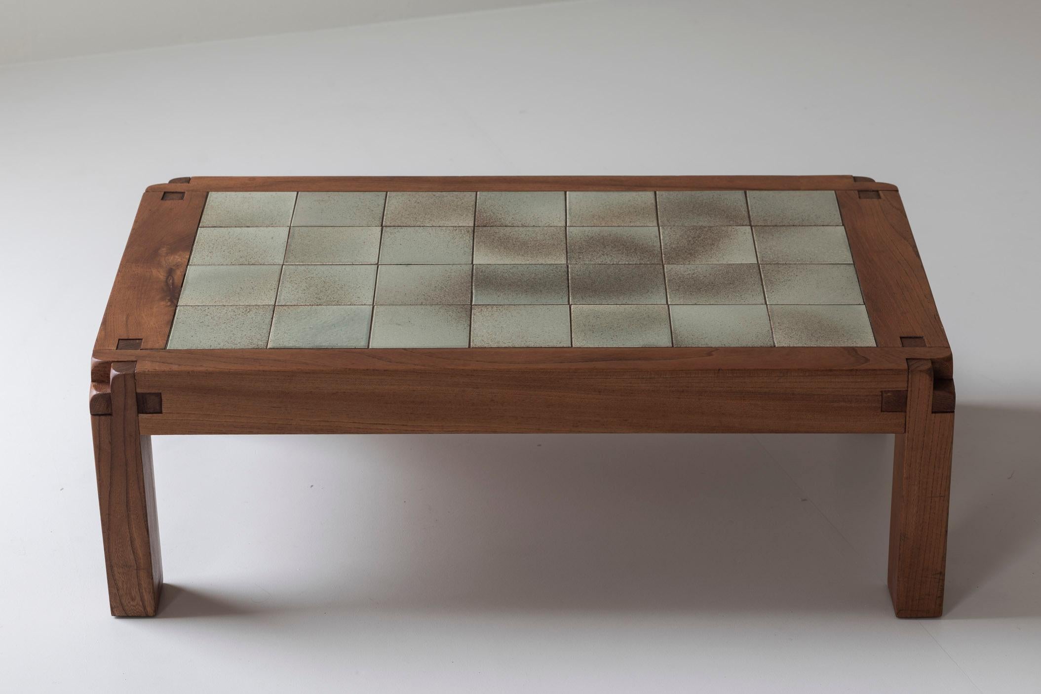 Rare and early model T18 ceramic coffee table by Pierre Chapo, France 1965 6