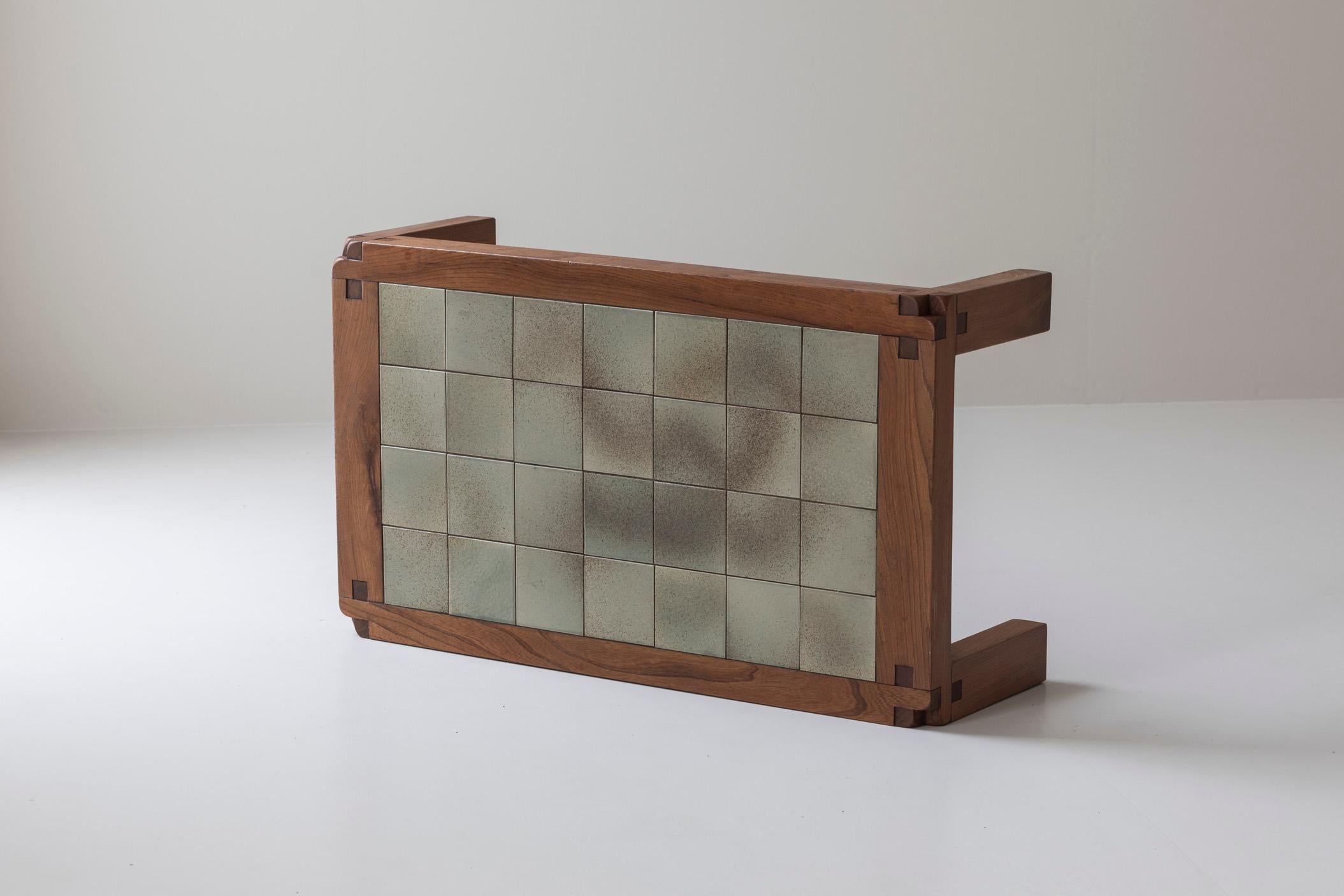 Rare and early model T18 ceramic coffee table by Pierre Chapo, France 1965 8