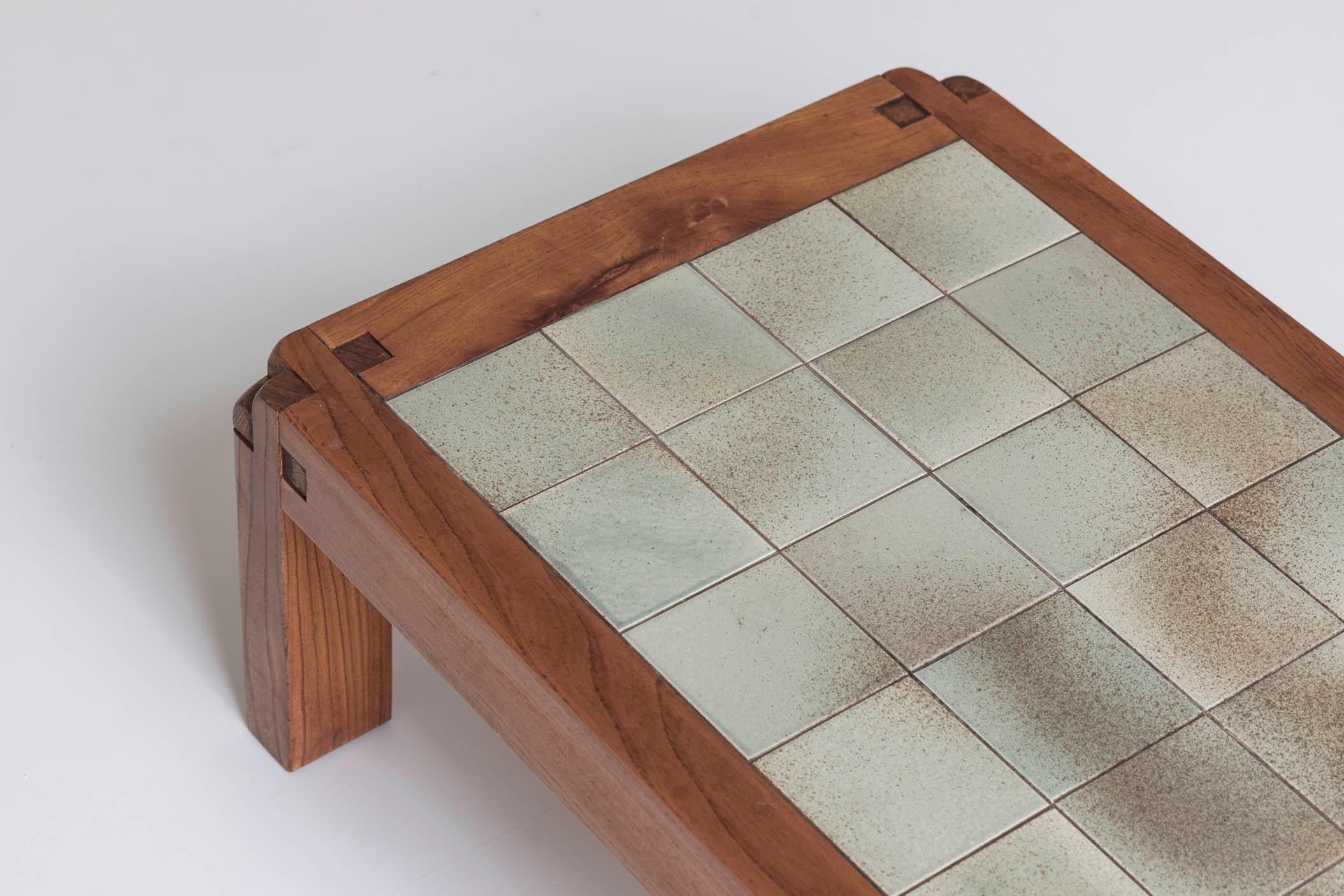 Mid-20th Century Rare and early model T18 ceramic coffee table by Pierre Chapo, France 1965