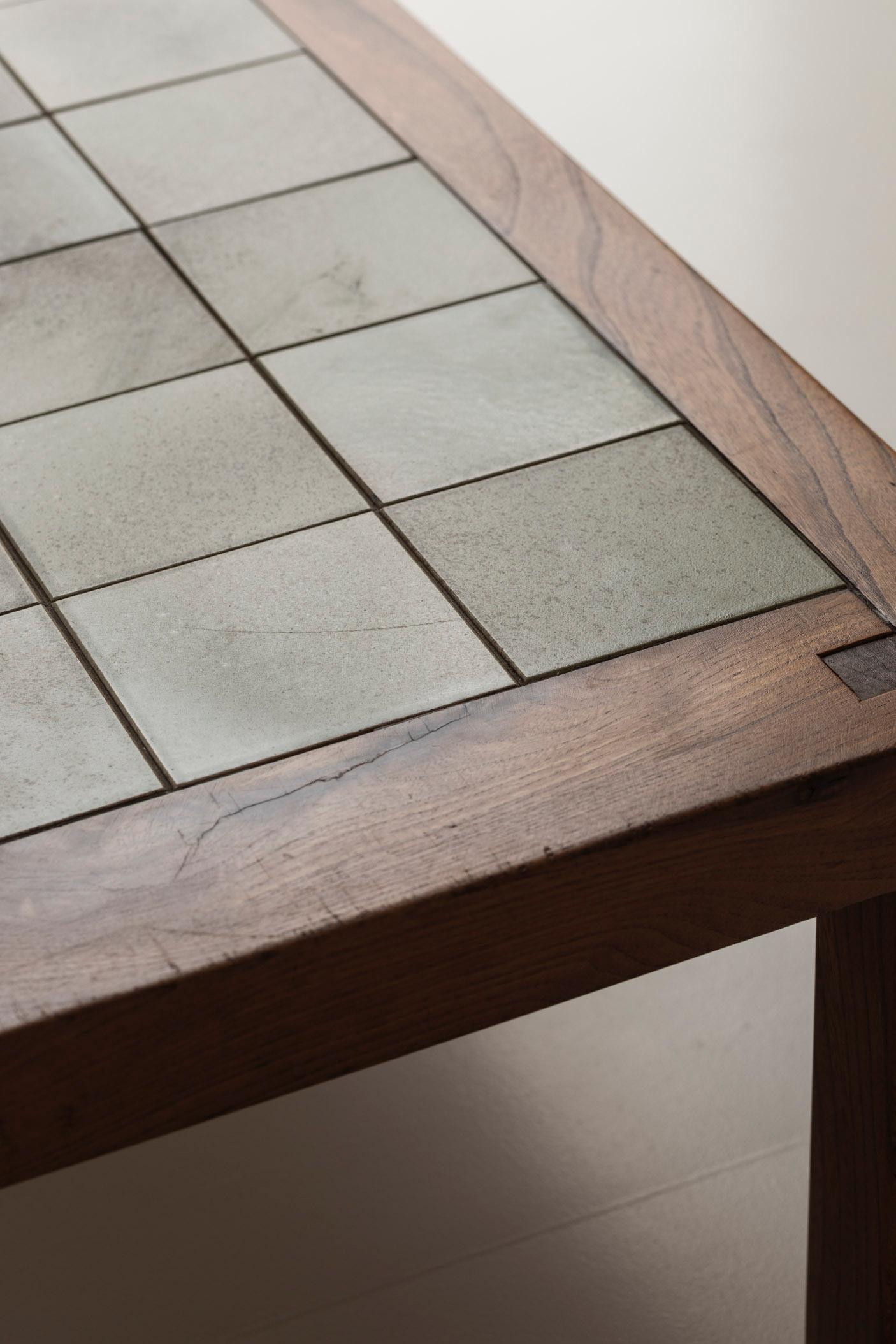 Ceramic Rare and early model T18 ceramic coffee table by Pierre Chapo, France 1965
