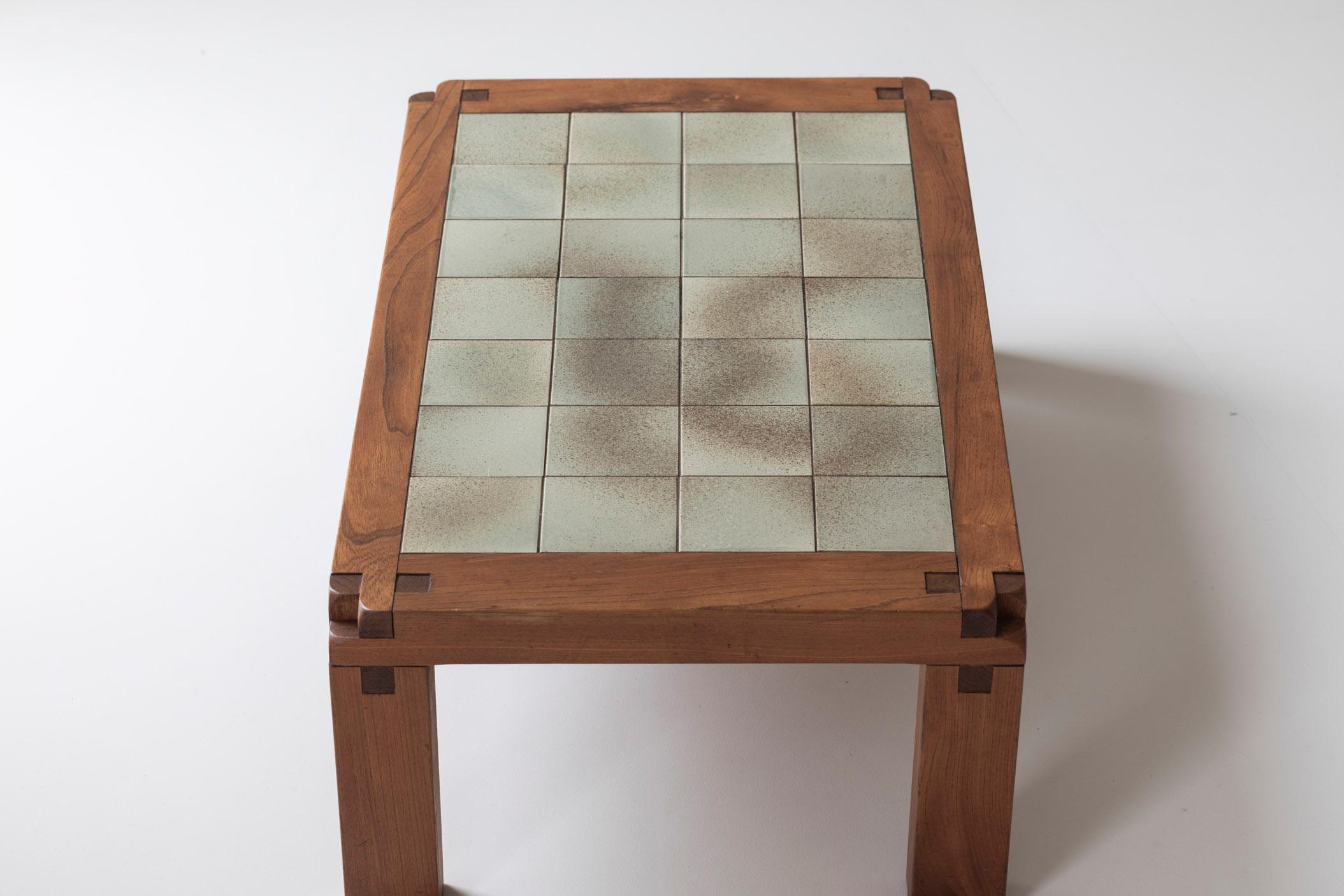 Rare and early model T18 ceramic coffee table by Pierre Chapo, France 1965 1