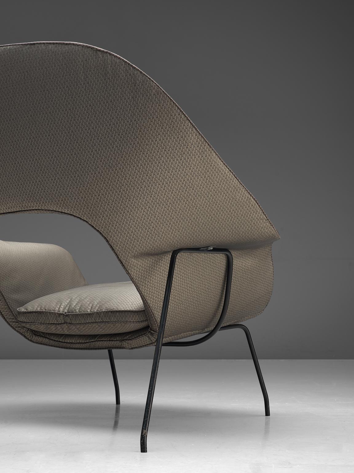 American Rare and Early Model 'Womb' Chair with Metal Shell by Eero Saarinen for Knoll