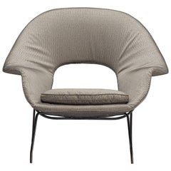Rare and Early Model 'Womb' Chair with Metal Shell by Eero Saarinen for Knoll