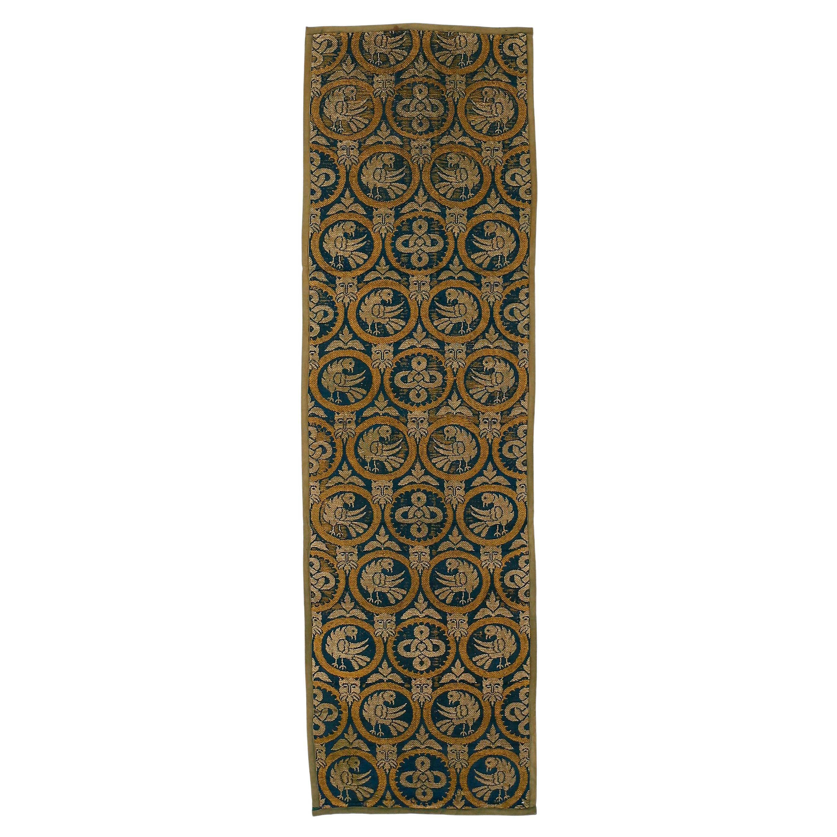 Seltene und frühe neogotische britische Arts &amp; Crafts-Textilien-Wandbehang