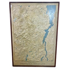 Rare and Early Plaster Relief Map of Adirondack Mountains by F J H Merrill
