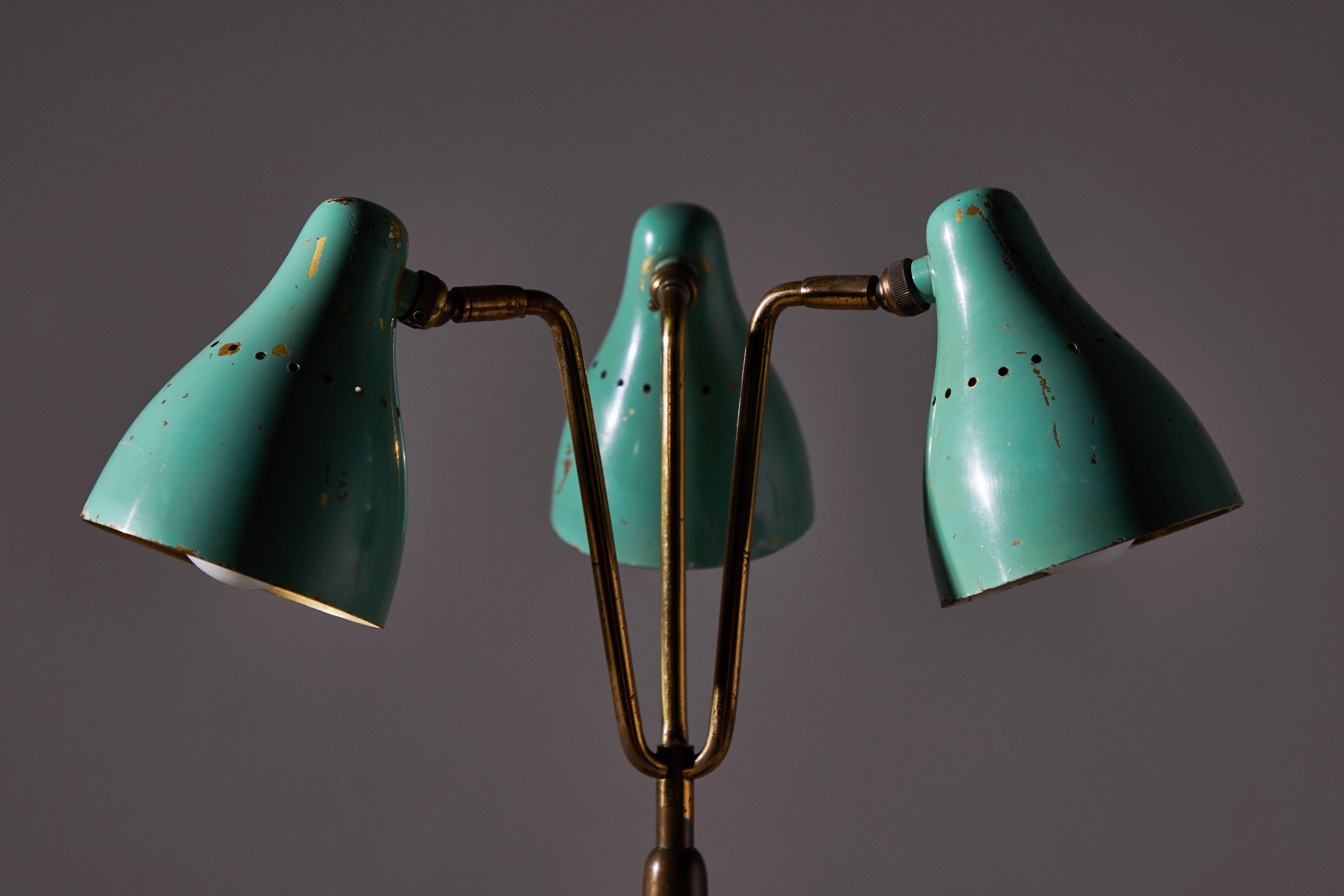 Brass Rare and Early Stilnovo Table Lamp