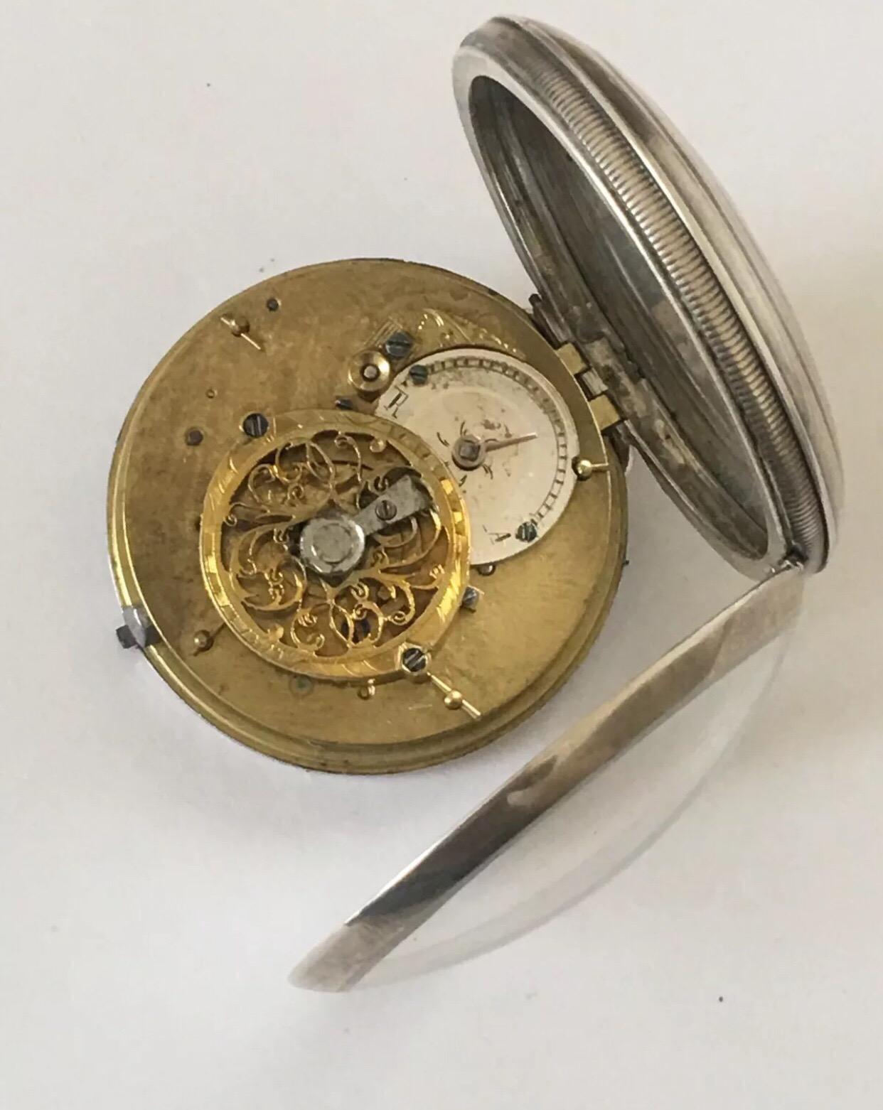 Rare and Early Verge Fusee Antique Silver Pocket Watch In Good Condition In Carlisle, GB