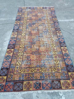 Rare and Elegant 18th Century Antique Yarkand Samarkand Distressed Rug