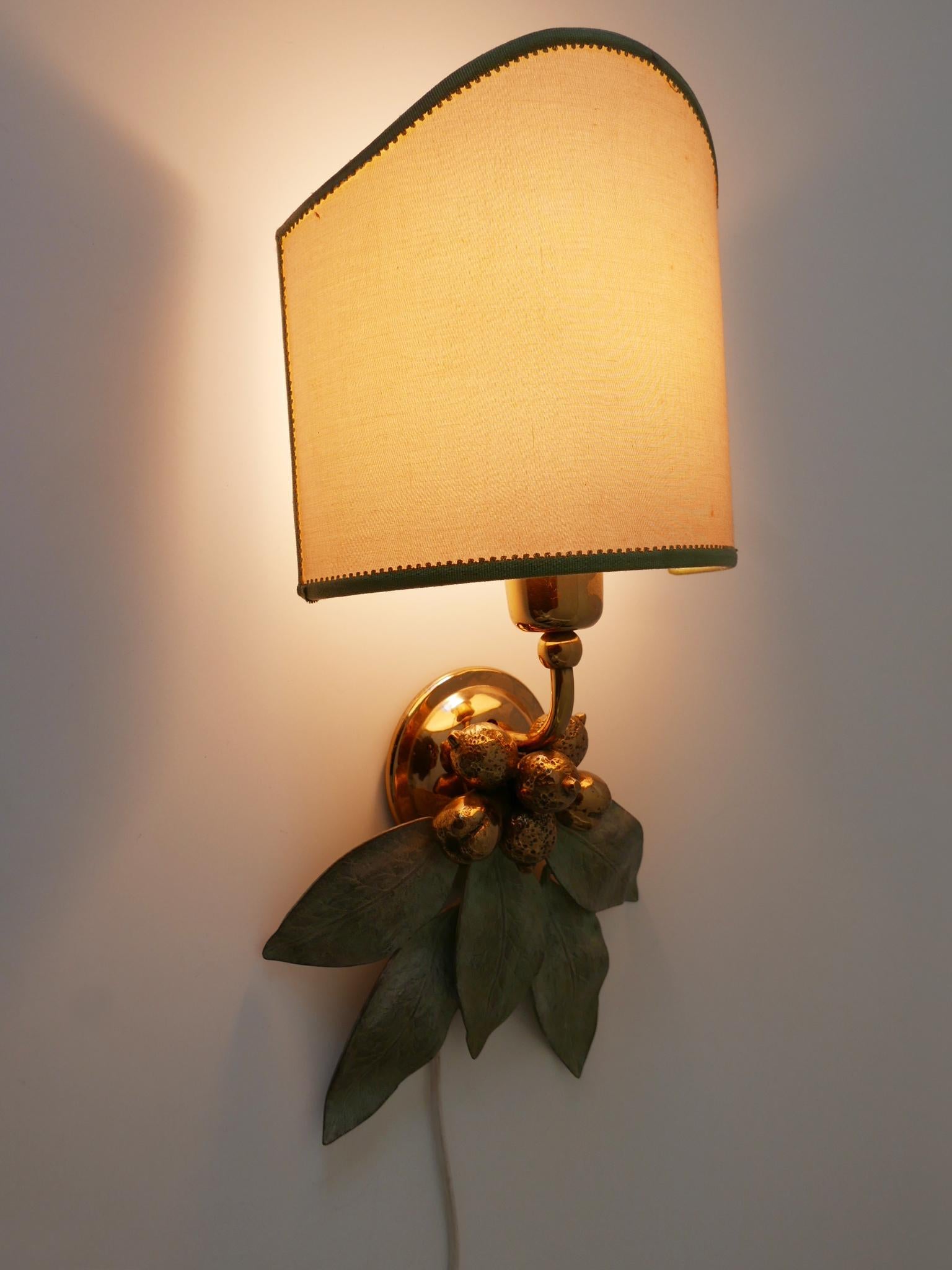 Rare and Elegant Bronze Patinated Brass Sconce Germany 1970s For Sale 5