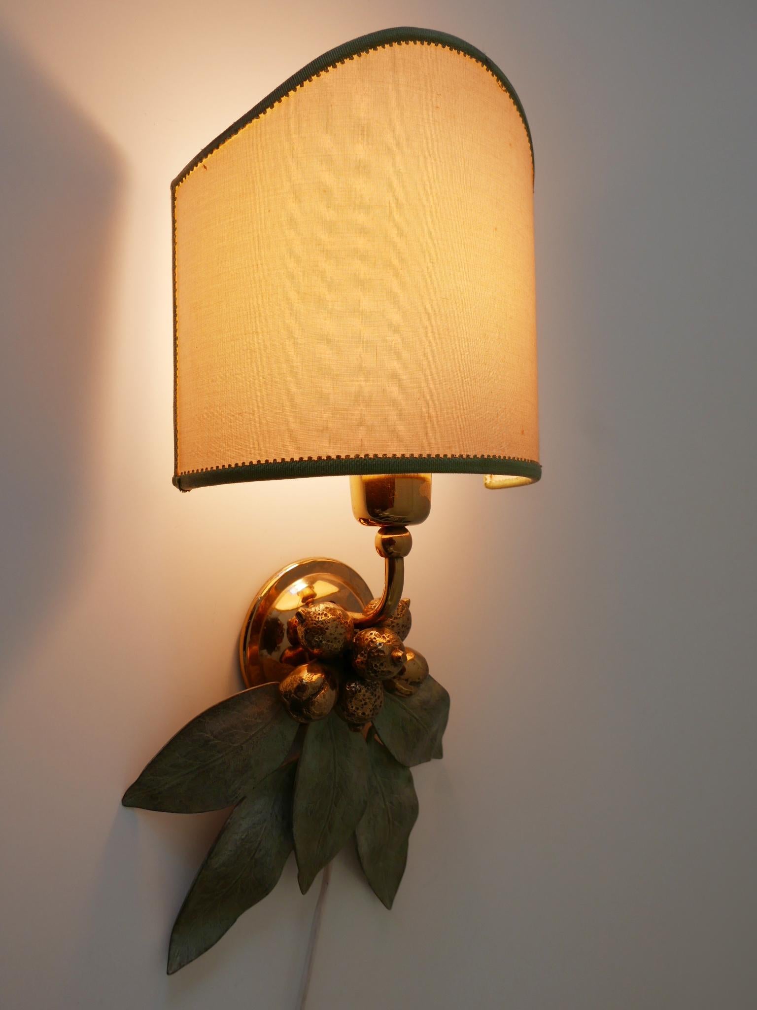 Rare and Elegant Bronze Patinated Brass Sconce Germany 1970s For Sale 6