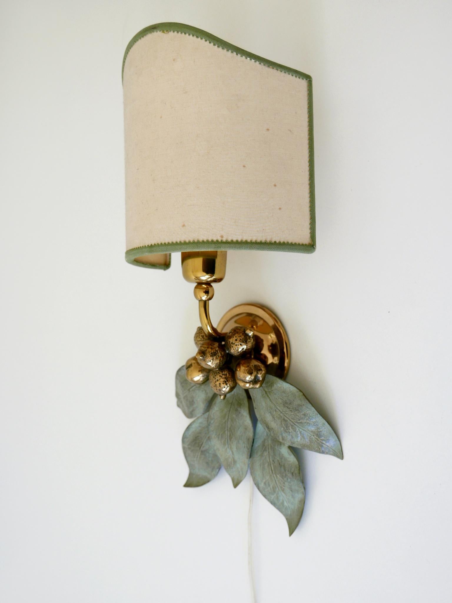 Rare and Elegant Bronze Patinated Brass Sconce Germany 1970s For Sale 7