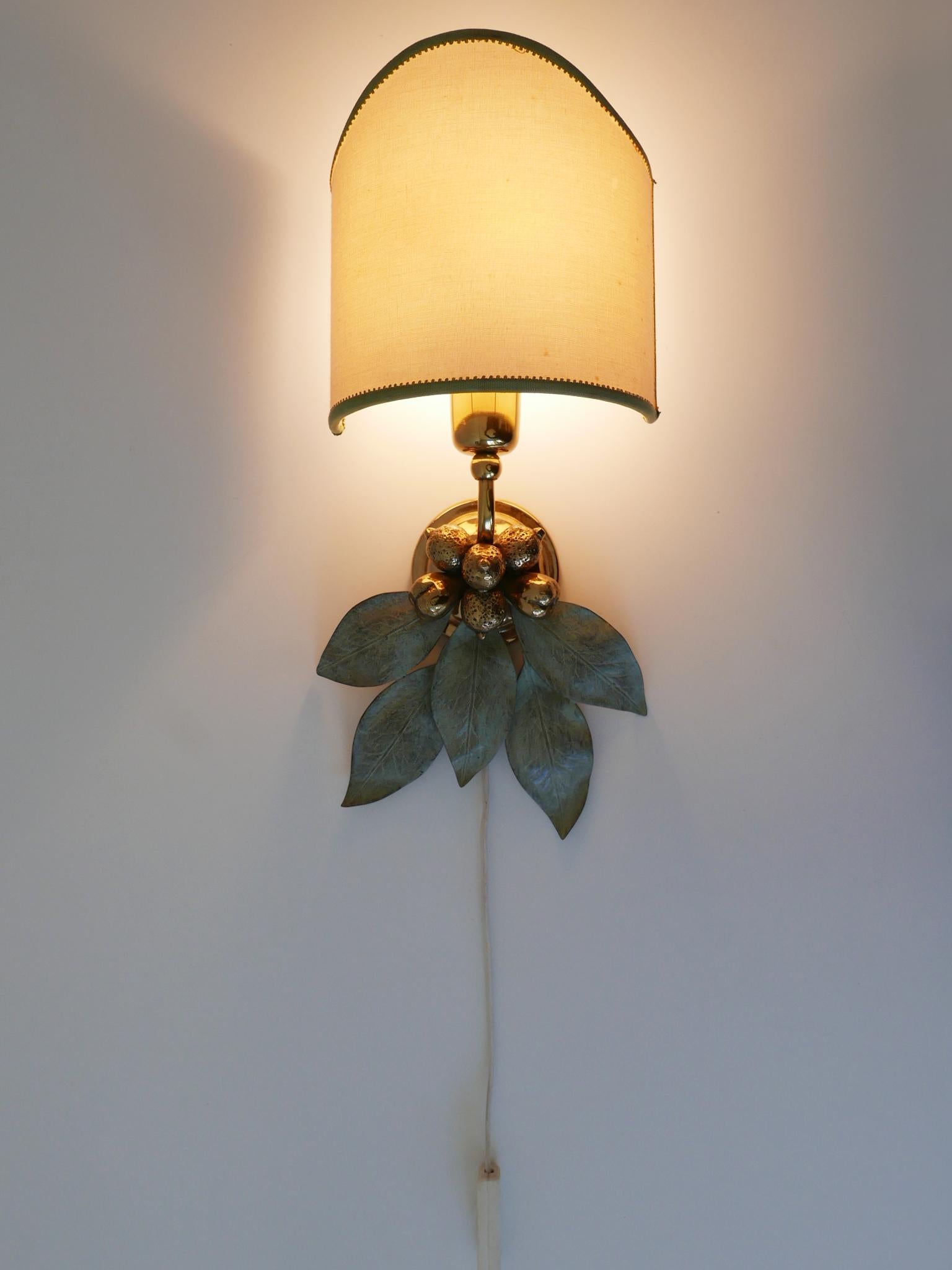 Rare and Elegant Bronze Patinated Brass Sconce Germany 1970s For Sale 8