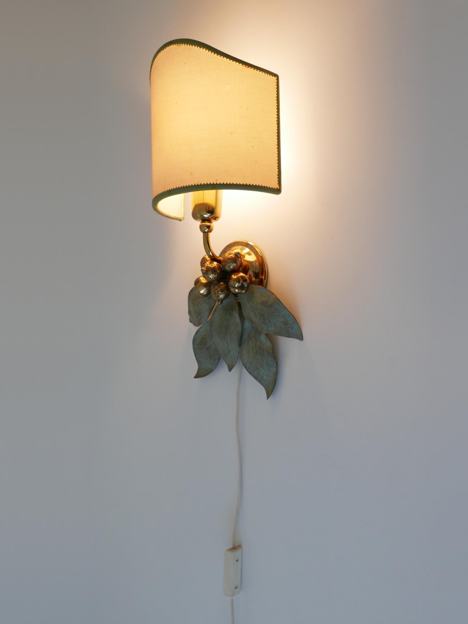 Rare and Elegant Bronze Patinated Brass Sconce Germany 1970s For Sale 10