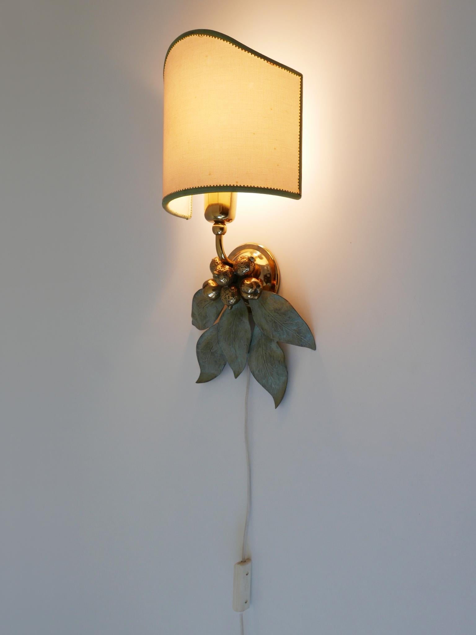 Rare and Elegant Bronze Patinated Brass Sconce Germany 1970s For Sale 11