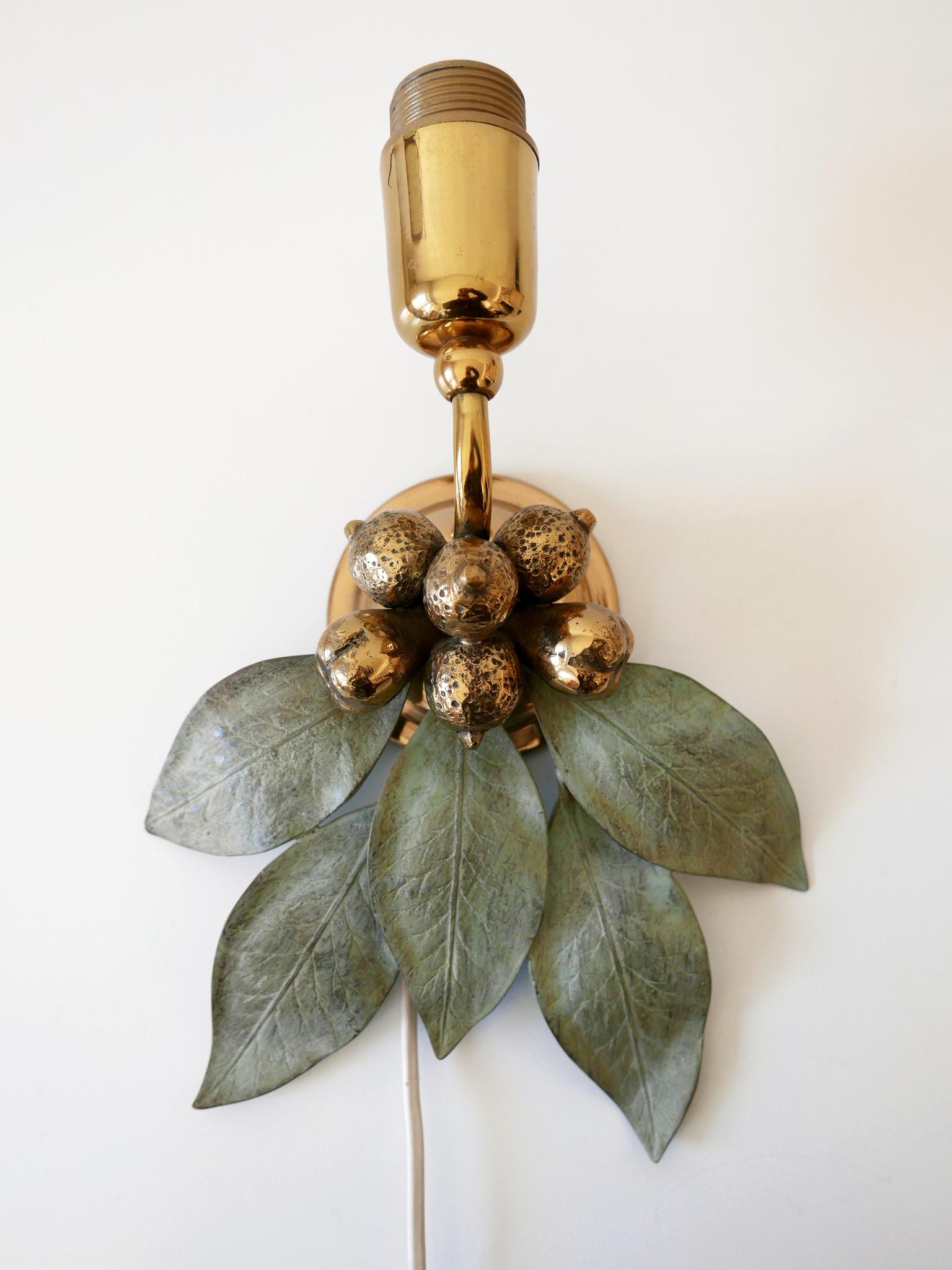 Rare and Elegant Bronze Patinated Brass Sconce Germany 1970s For Sale 12