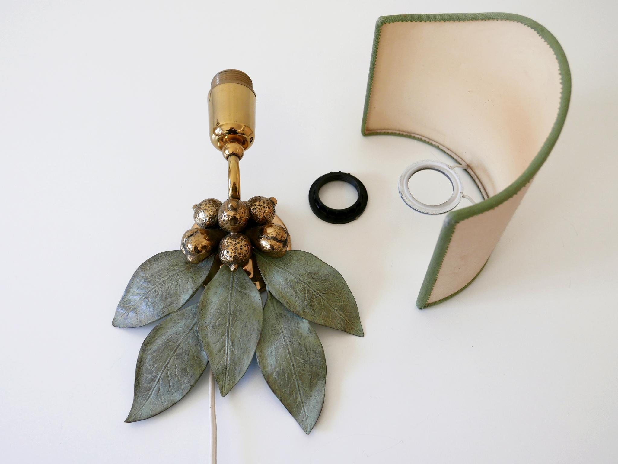Rare and Elegant Bronze Patinated Brass Sconce Germany 1970s For Sale 13