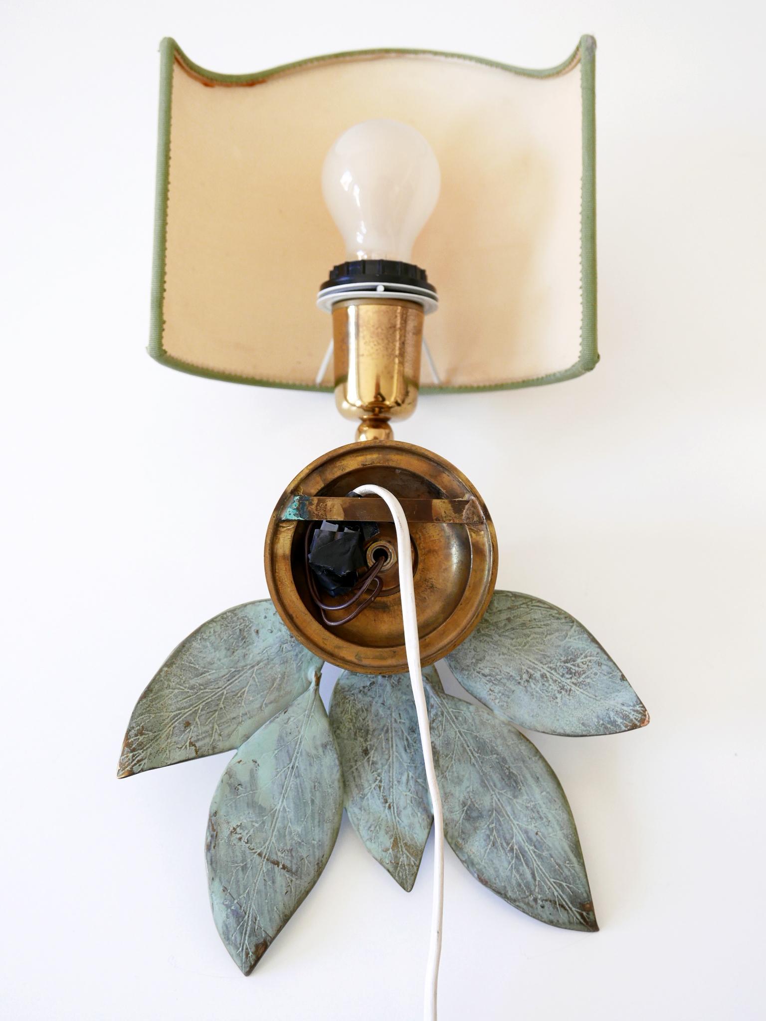 Rare and Elegant Bronze Patinated Brass Sconce Germany 1970s For Sale 14