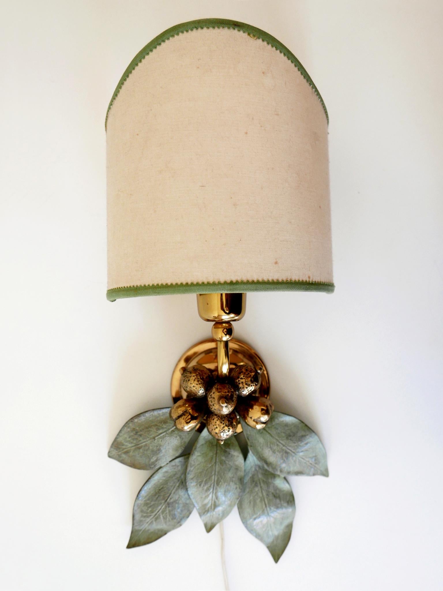 Mid-Century Modern Rare and Elegant Bronze Patinated Brass Sconce Germany 1970s For Sale