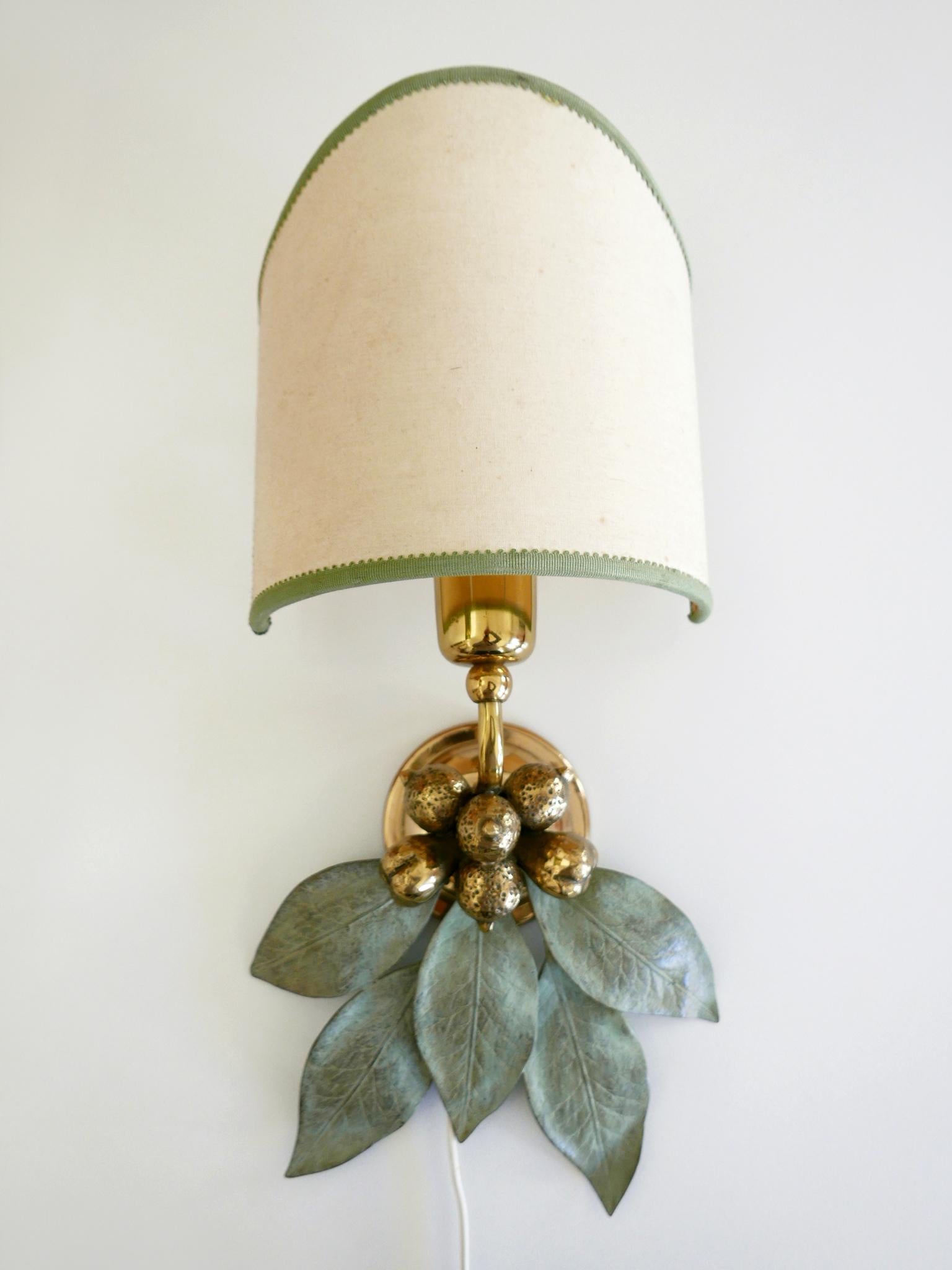 Late 20th Century Rare and Elegant Bronze Patinated Brass Sconce Germany 1970s For Sale