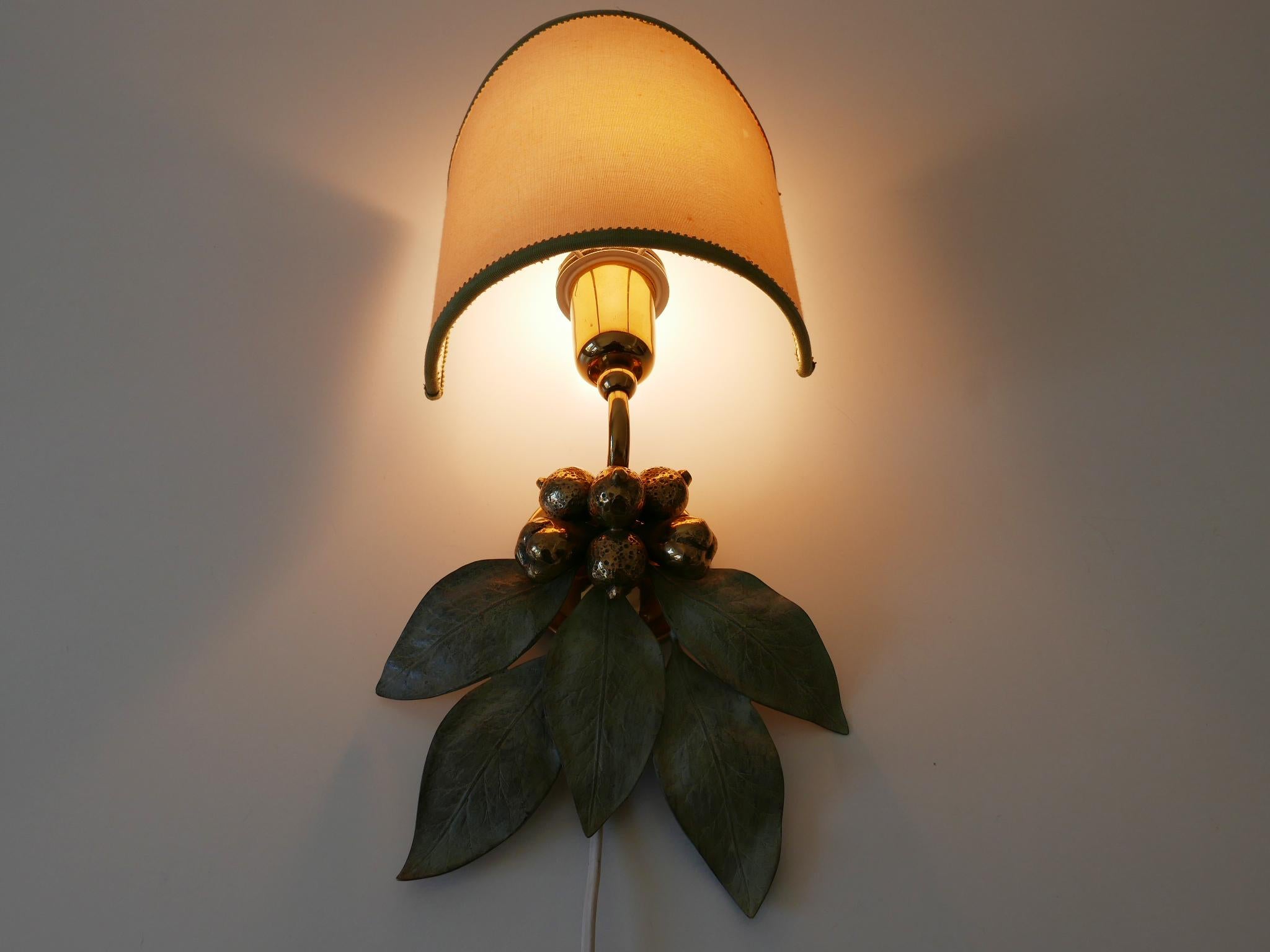 Rare and Elegant Bronze Patinated Brass Sconce Germany 1970s For Sale 2