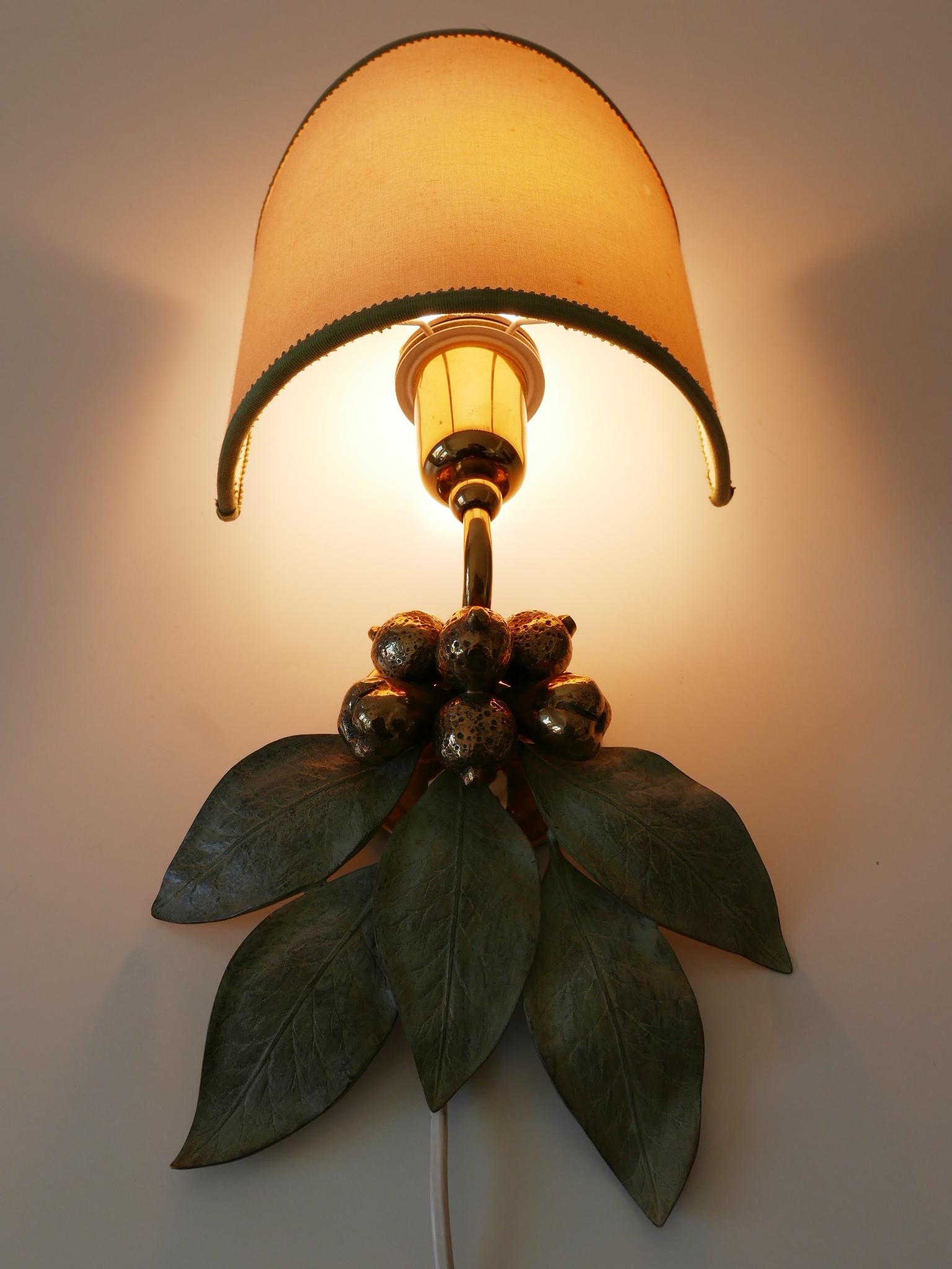 Rare and Elegant Bronze Patinated Brass Sconce Germany 1970s For Sale 3
