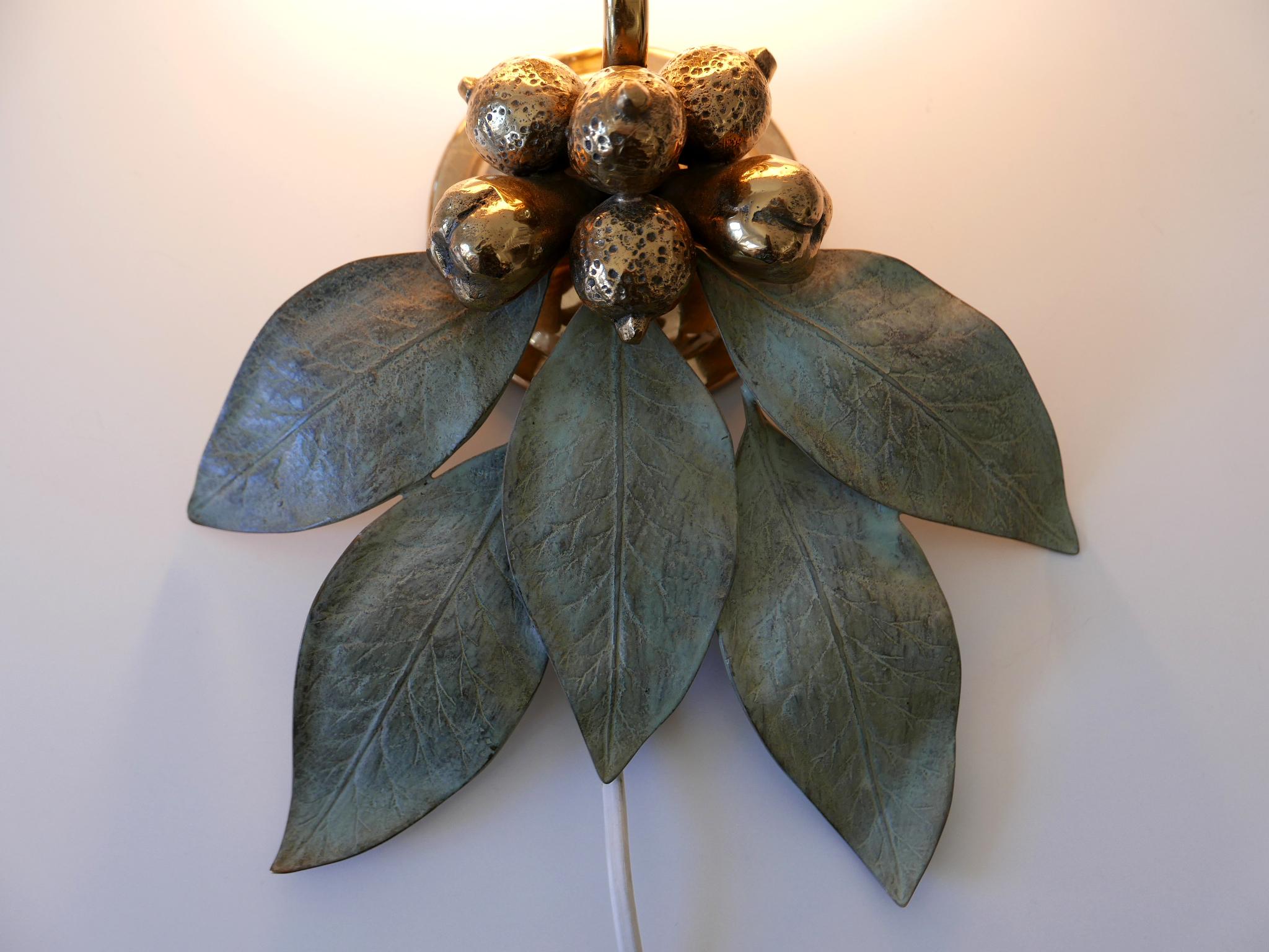 Rare and Elegant Bronze Patinated Brass Sconce Germany 1970s For Sale 4