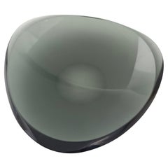 Raro y elegante cenicero de cristal verde oscuro de Max Ingrand para Fontana Arte, Italia