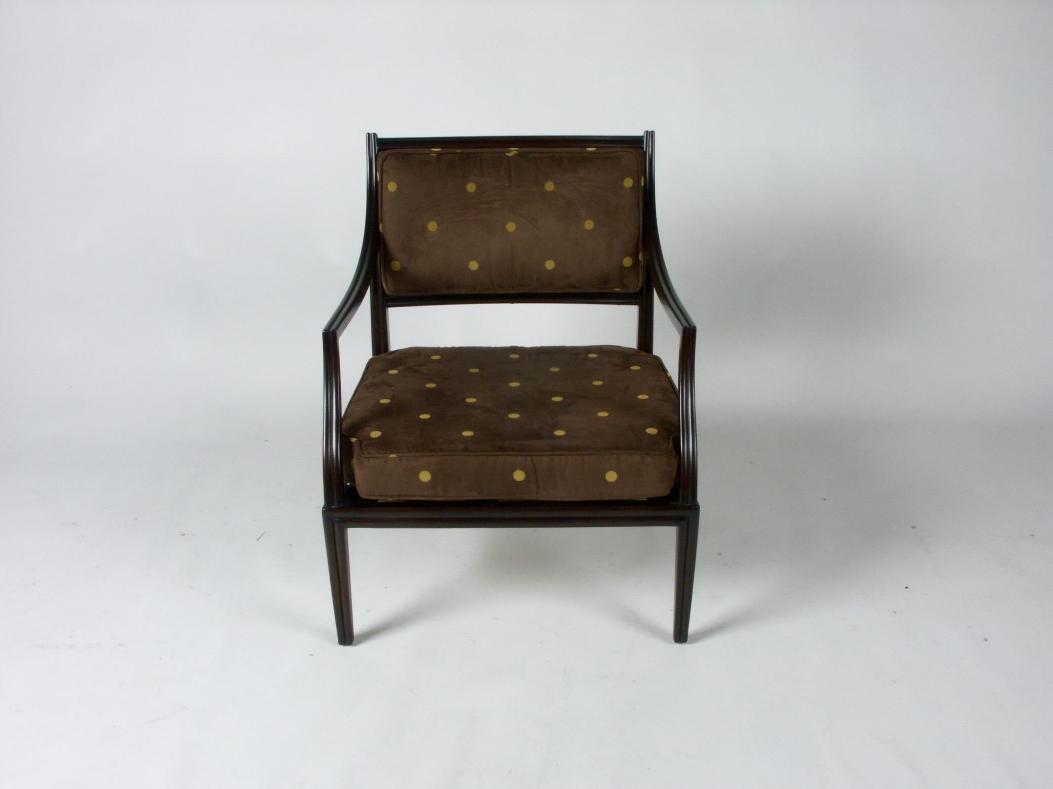 Mid-Century Modern Rare and Elegant Edward Wormley for Dunbar Lounge Armchair For Sale