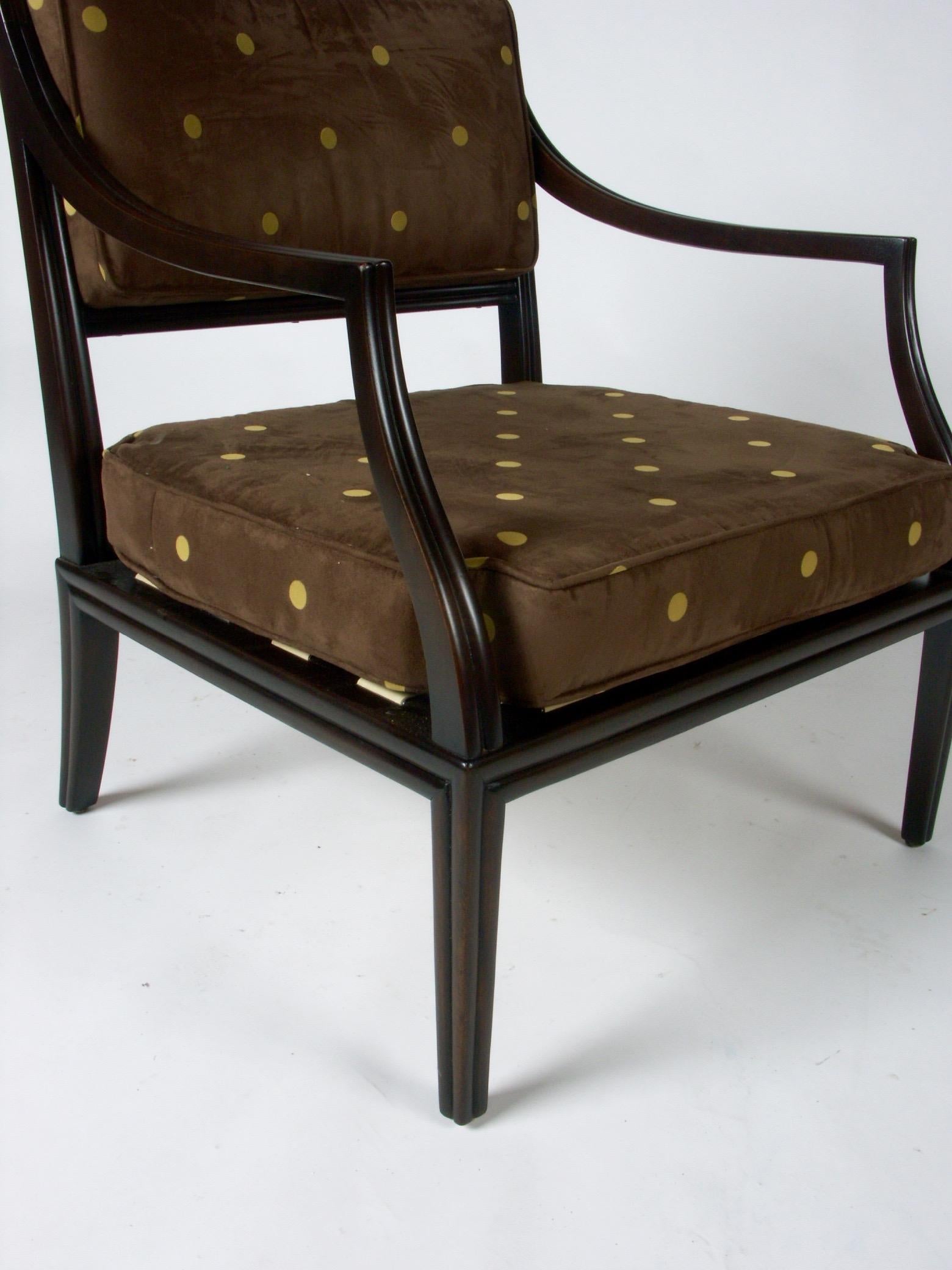 Rare and Elegant Edward Wormley for Dunbar Lounge Armchair In Excellent Condition For Sale In St. Louis, MO