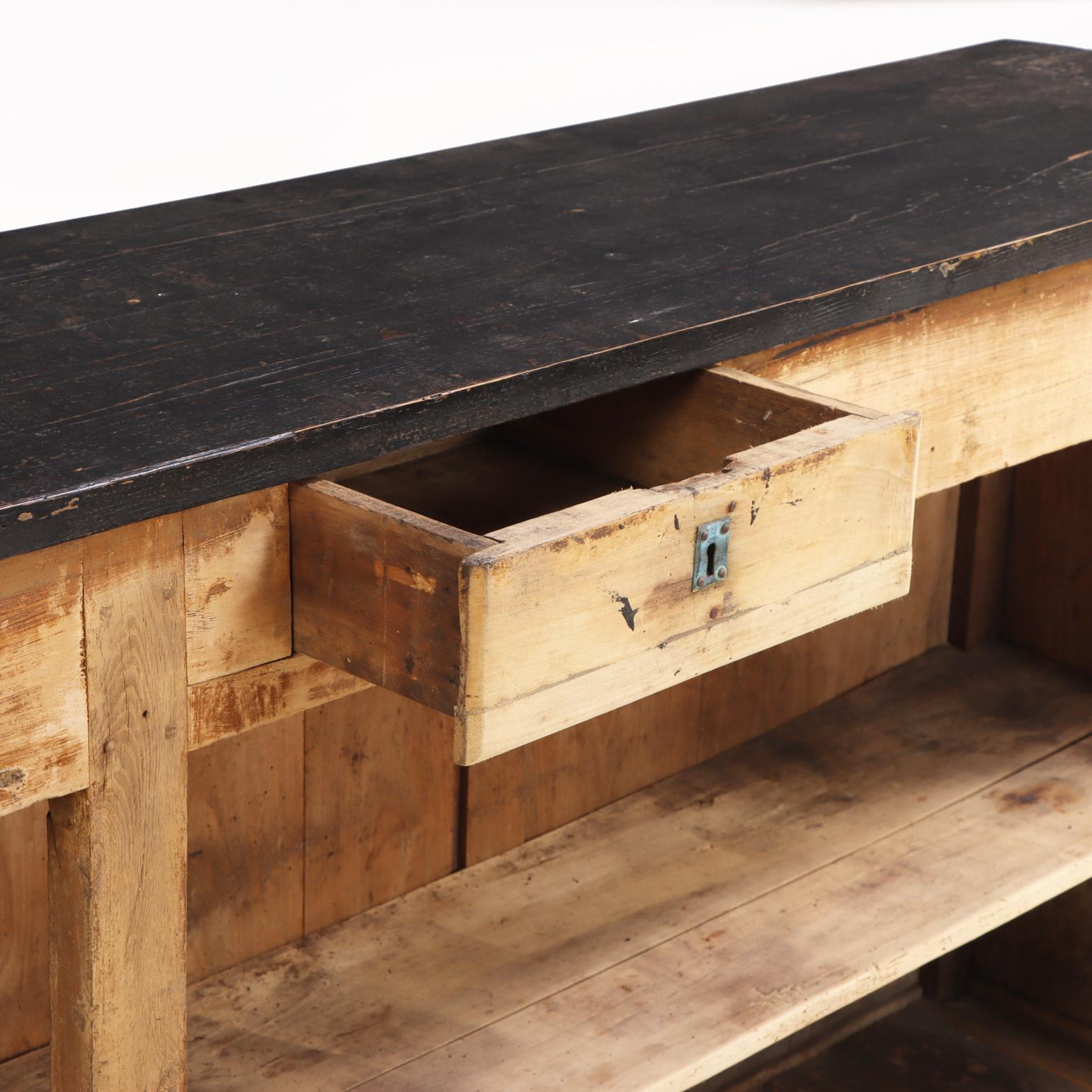 Wood Rare and Elegant French Directoire Painted Shop Counter, C. 1830. For Sale