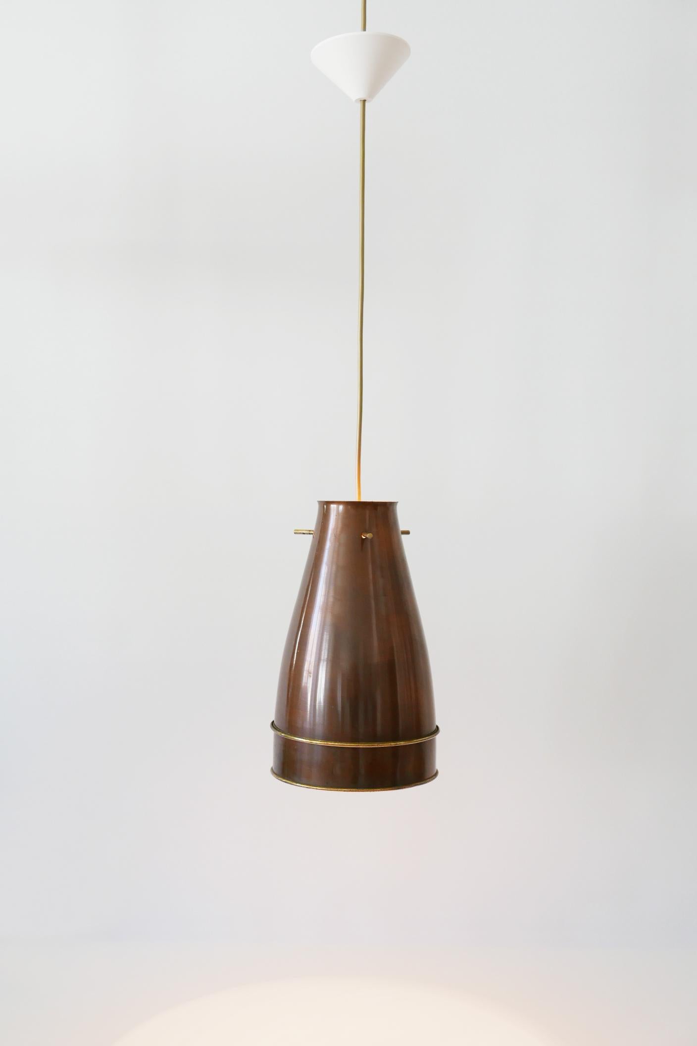 Rare and Elegant Mid-Century Modern Brass Pendant Lamp, 1950s, Germany 1