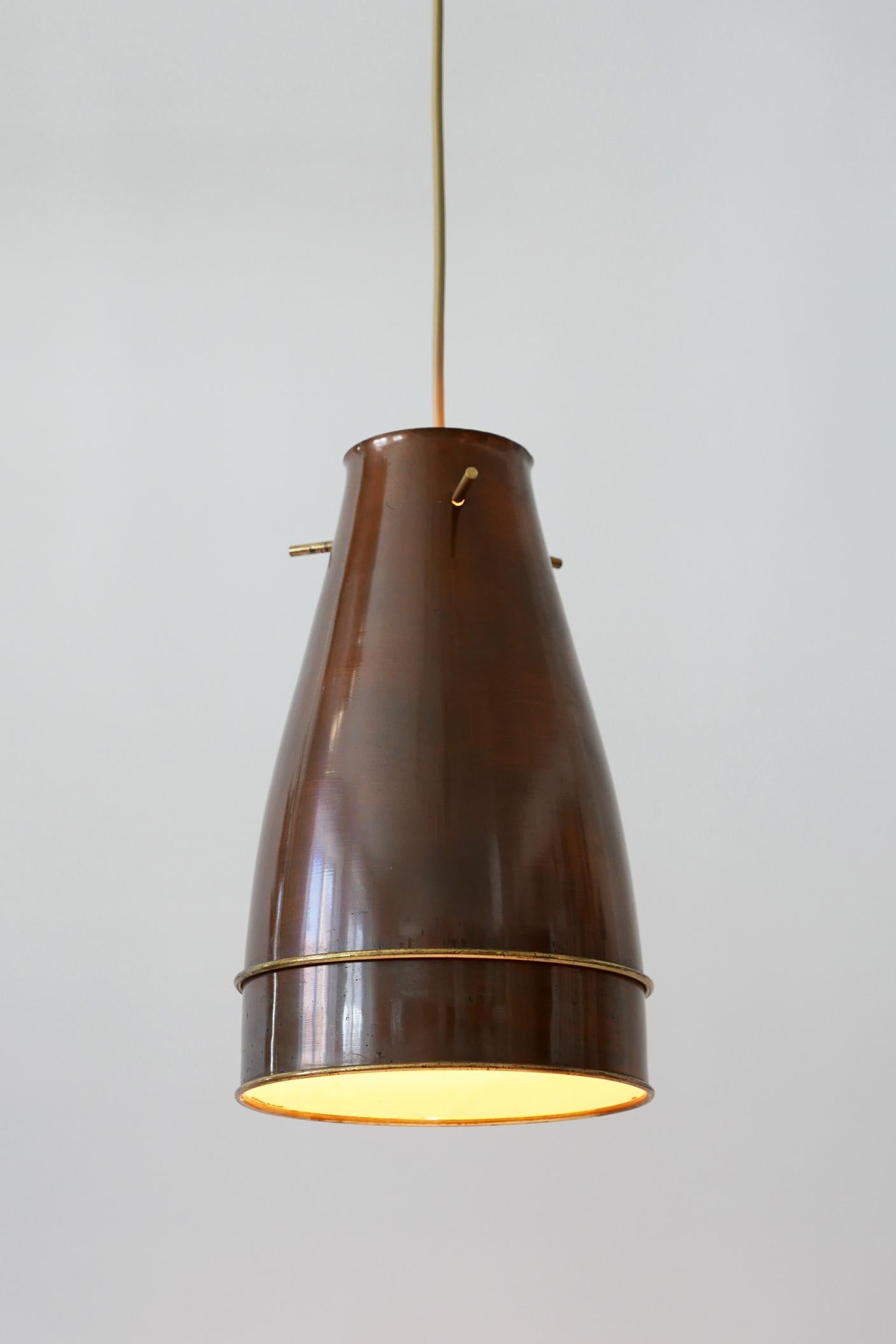 Rare and Elegant Mid-Century Modern Brass Pendant Lamp, 1950s, Germany 3