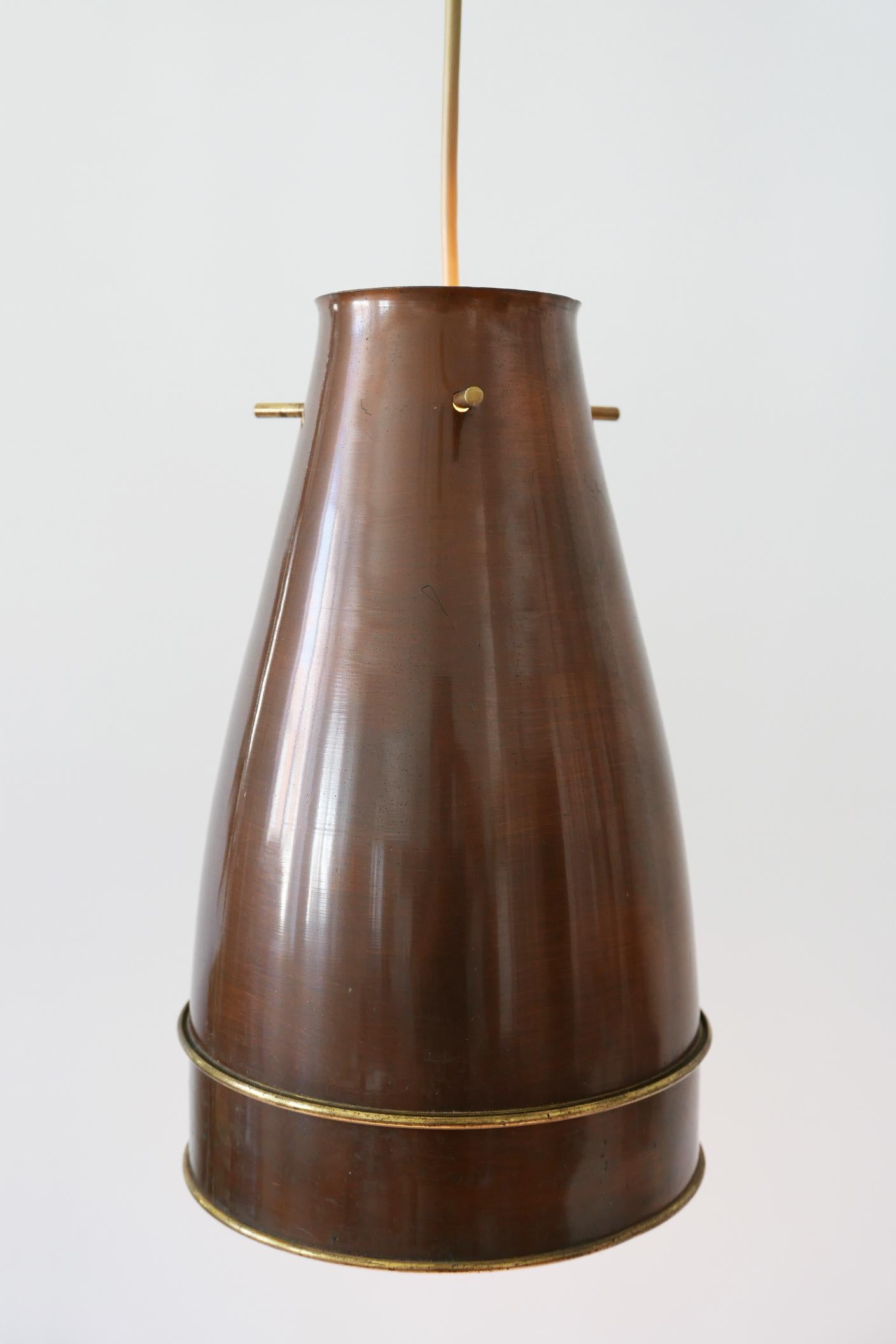 Rare and Elegant Mid-Century Modern Brass Pendant Lamp, 1950s, Germany 4