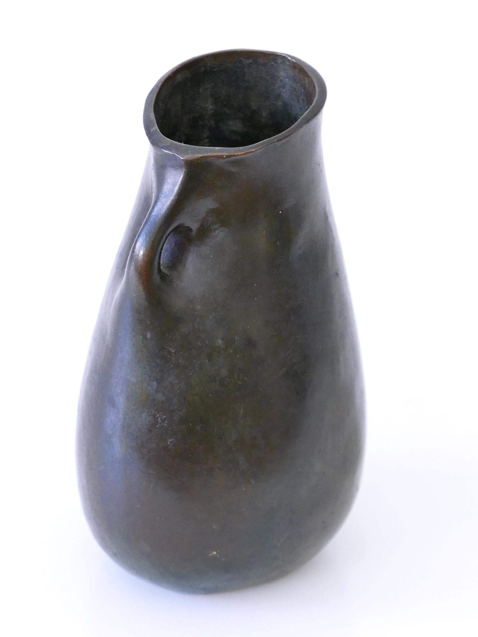 Rare and Elegant Mid-Century Modern Bronze Vase Germany 1960s Signed: RNR For Sale 8