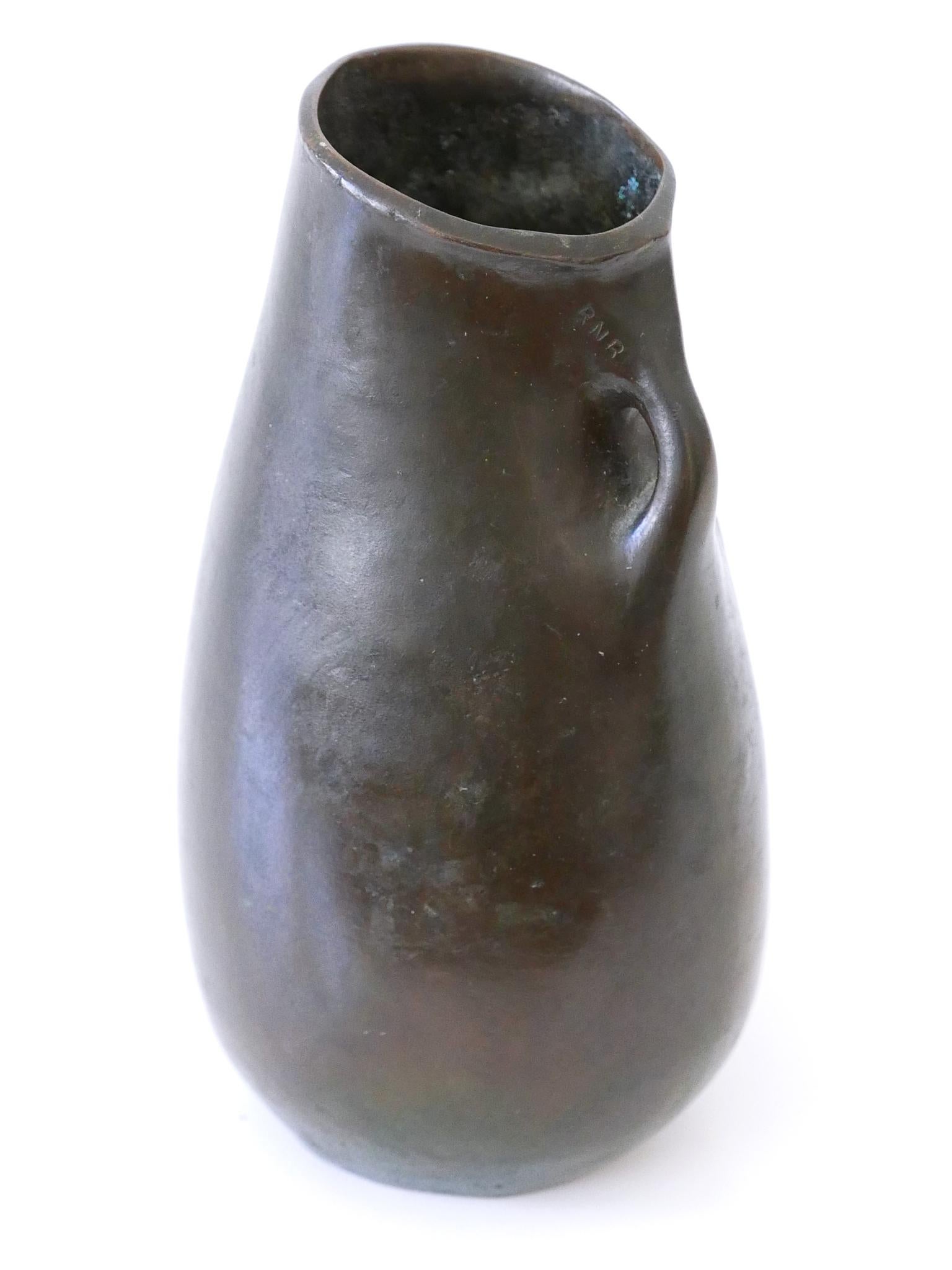 Rare and Elegant Mid-Century Modern Bronze Vase Germany 1960s Signed: RNR For Sale 10