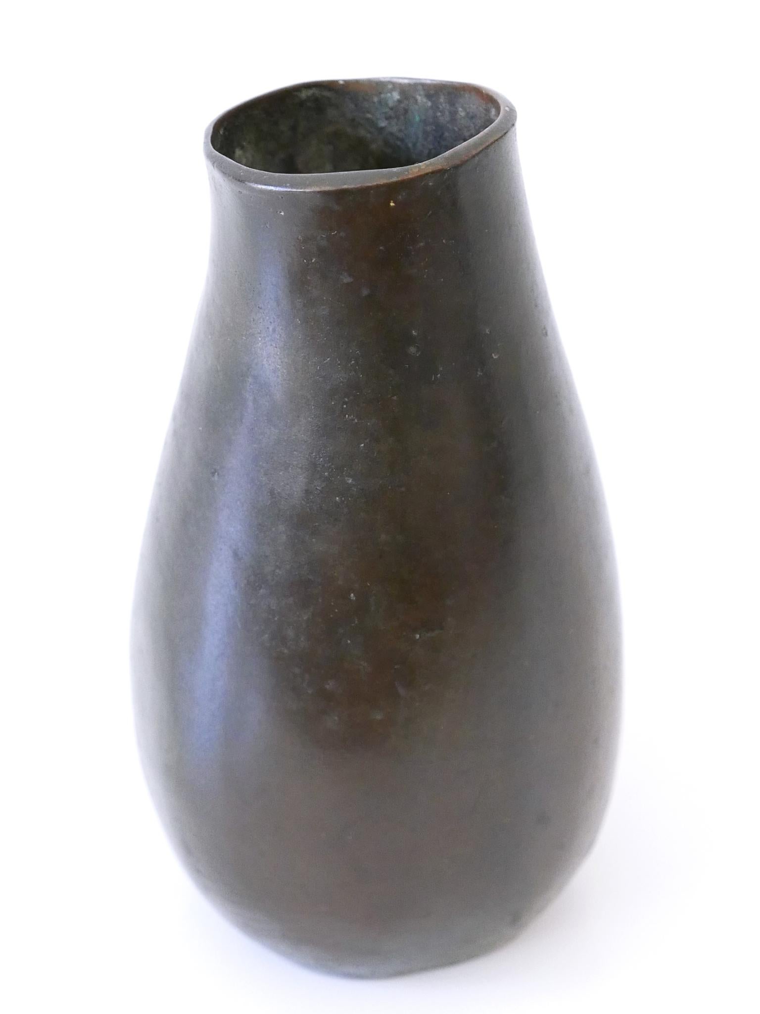 Rare and Elegant Mid-Century Modern Bronze Vase Germany 1960s Signed: RNR For Sale 14