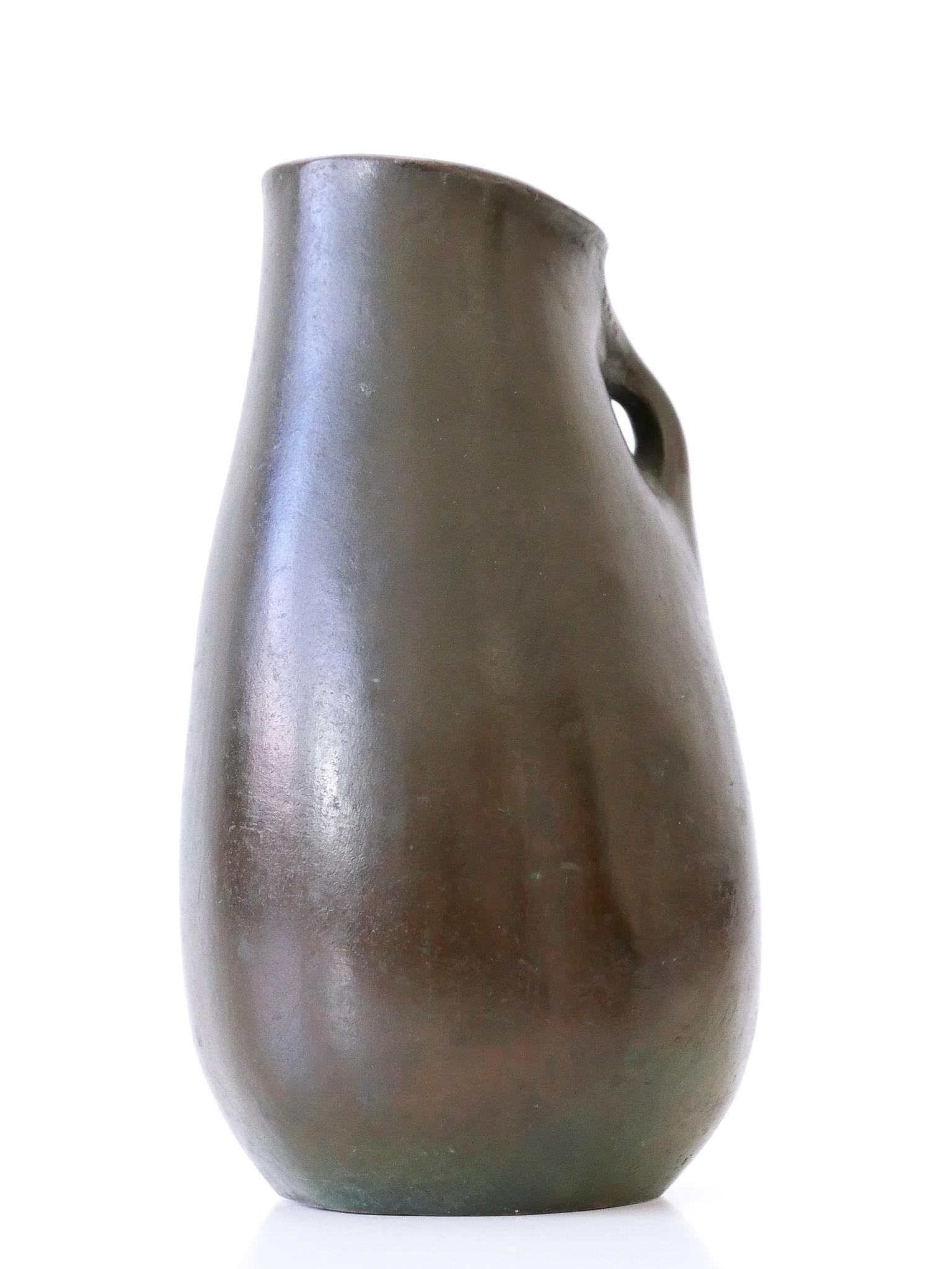 Rare and Elegant Mid-Century Modern Bronze Vase Germany 1960s Signed: RNR For Sale 2